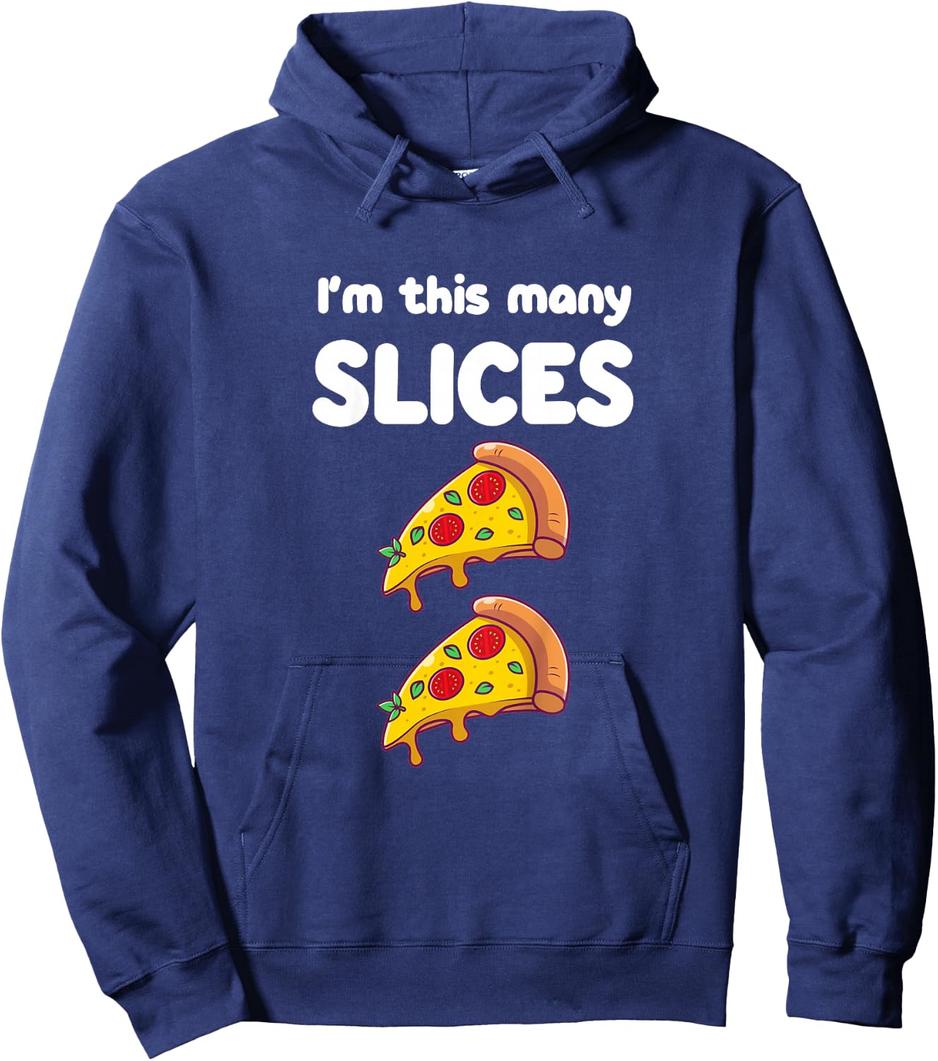 Cute Pizza 2nd Birthday I'm This Many Slices 2-Year-Old Hoodie - Hoodie | Navy