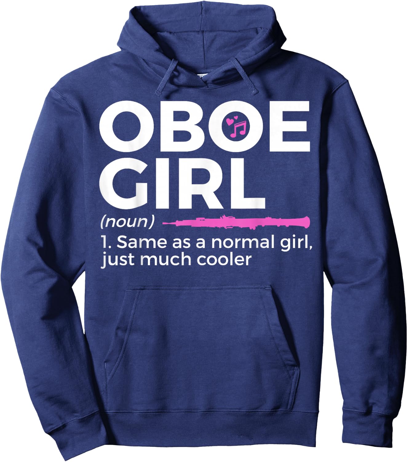 Funny Oboe Girl Definition Funny Oboe Hoodie - Hoodie | Navy