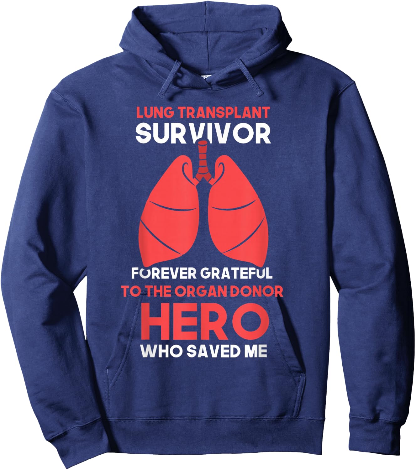Lung Transplant Survivor Hoodie - Hoodie | Navy