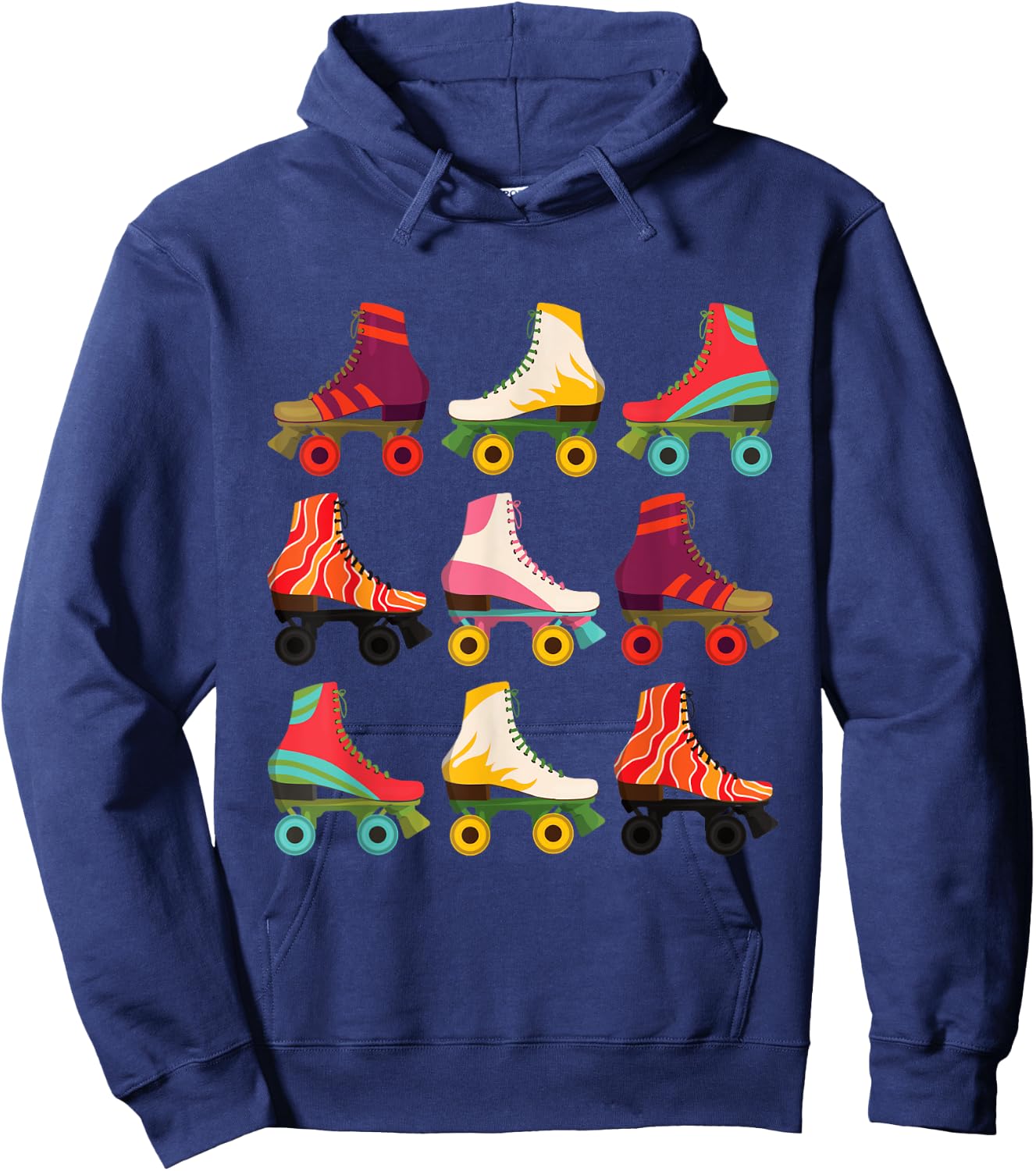 Retro Rollerskates 80's Derby Roller Skating for Teen Girls Hoodie - Hoodie | Navy