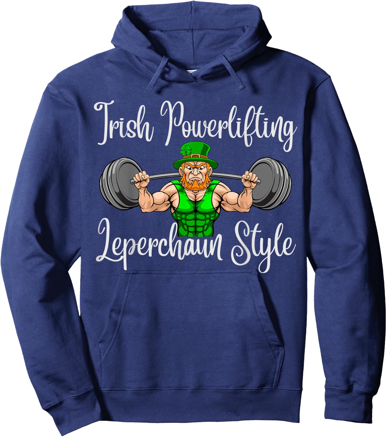 Leprechaun St Patricks Day Weightlifting Funny Powerlifting Hoodie - Hoodie | Navy