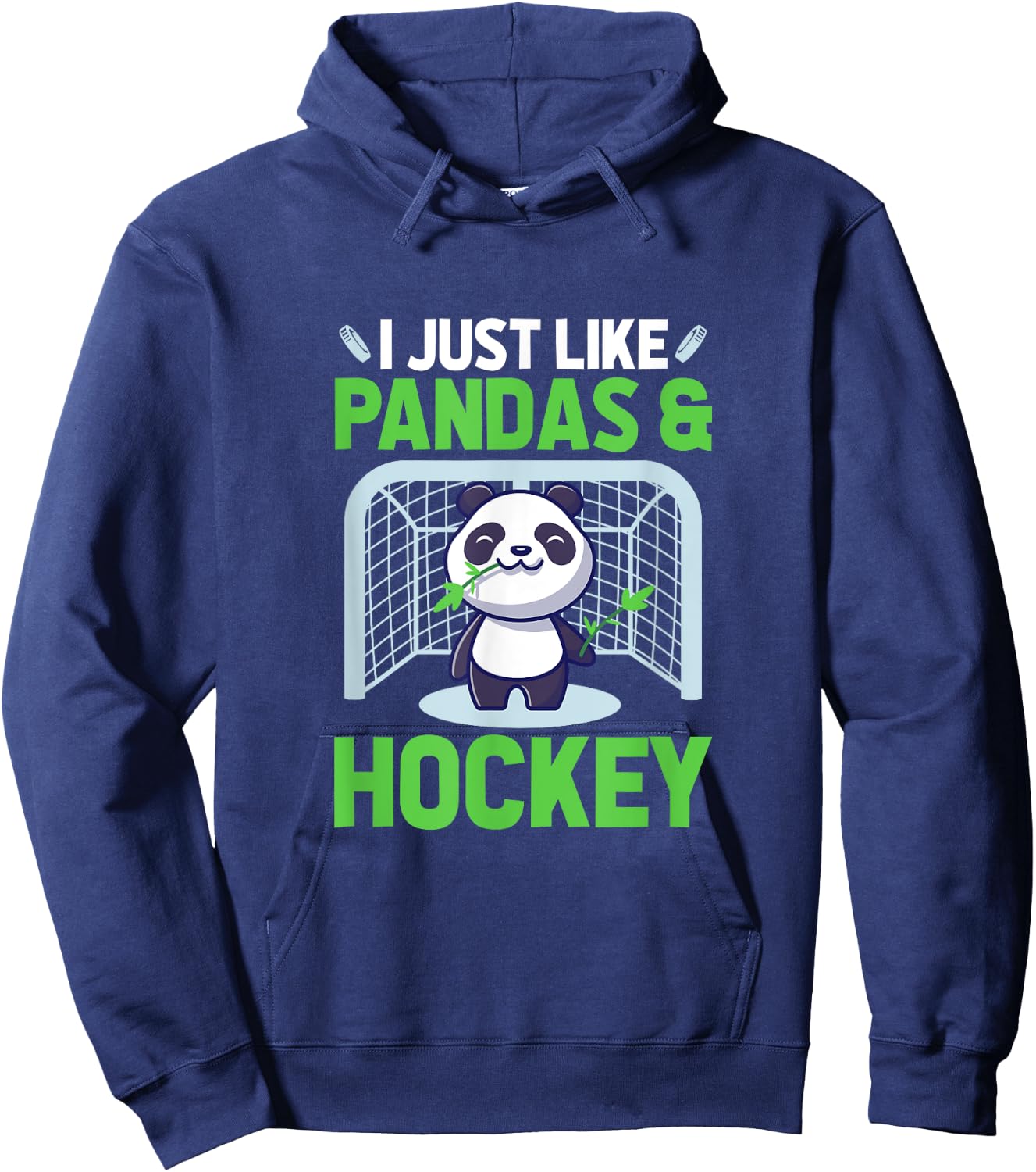 Ice Hockey I Just Like Pandas & Hockey Hoodie - Hoodie | Navy