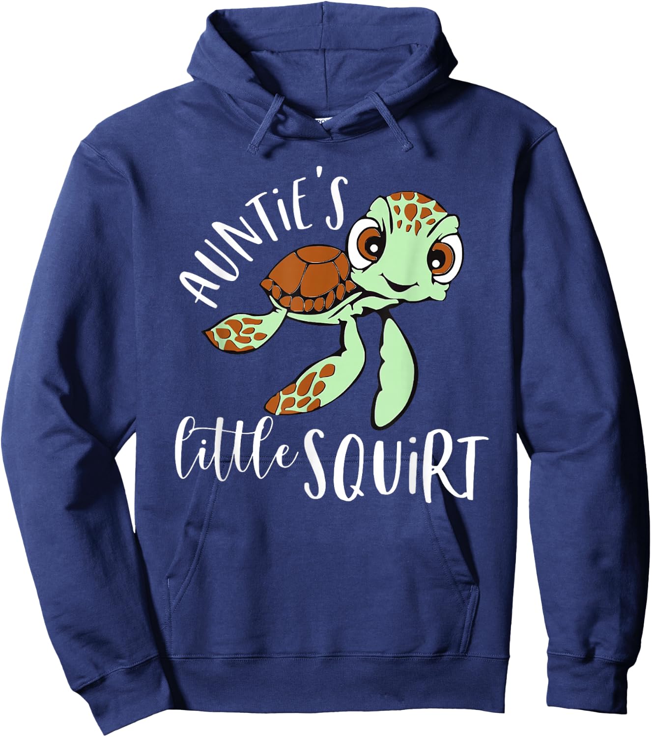 Auntie's Little Squirt Turtle Pregnancy Reveal Hoodie - Hoodie | Navy