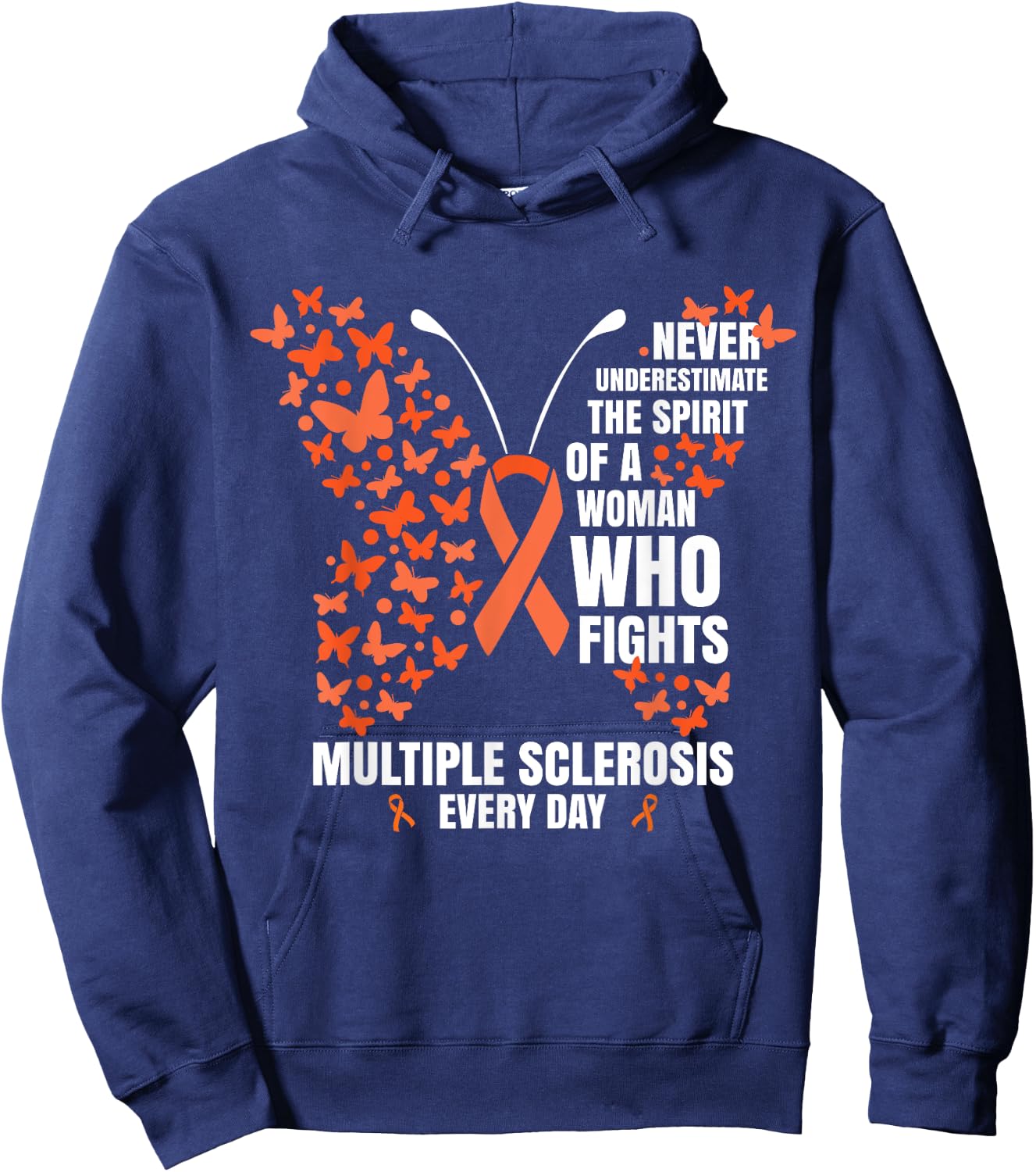 Multiple Sclerosis Butterfly MS Warrior Women Hoodie - Hoodie | Navy