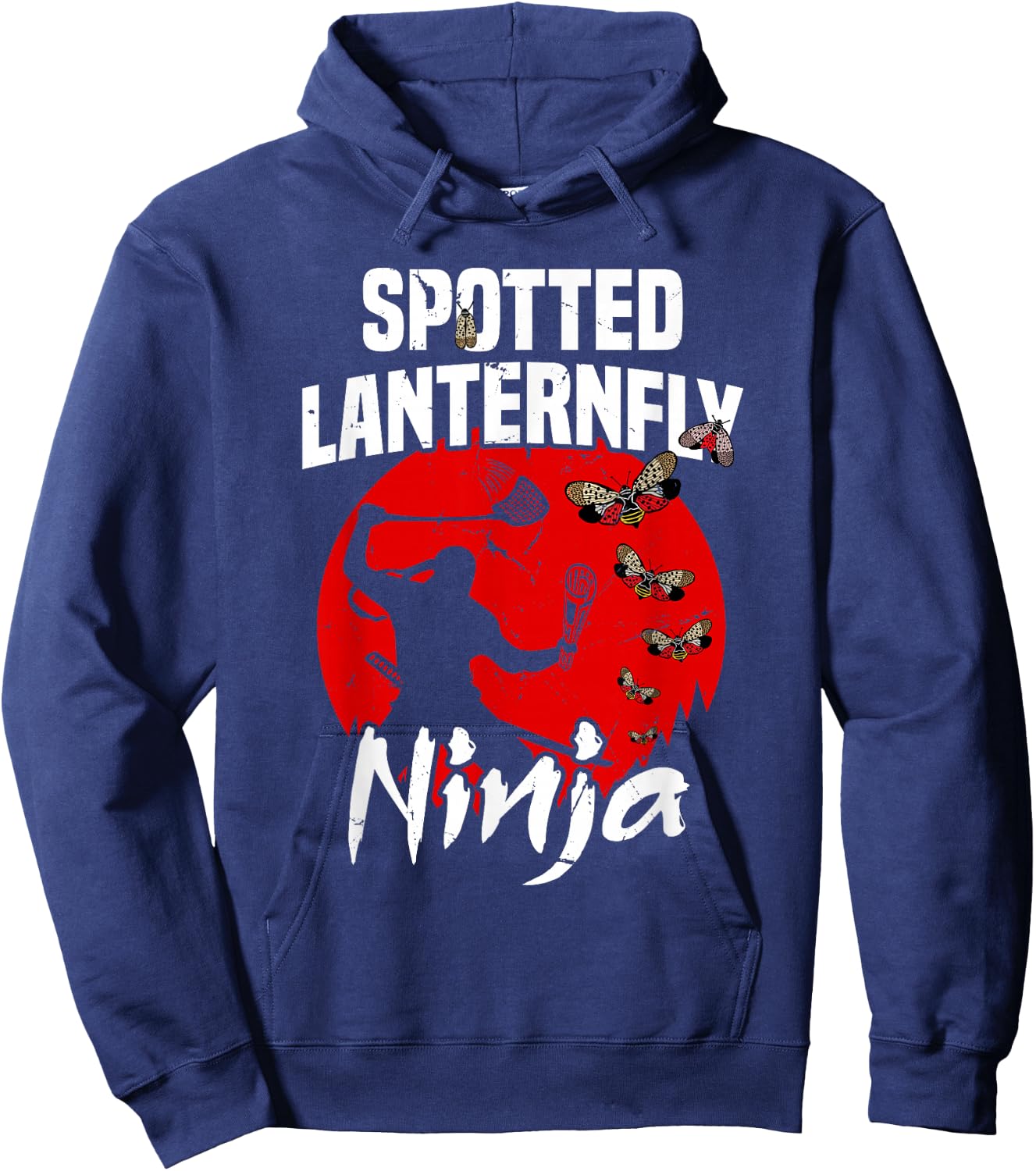 Spotted Lantern Fly Control Ninja Insects Bug Hunters Hoodie - Hoodie | Navy