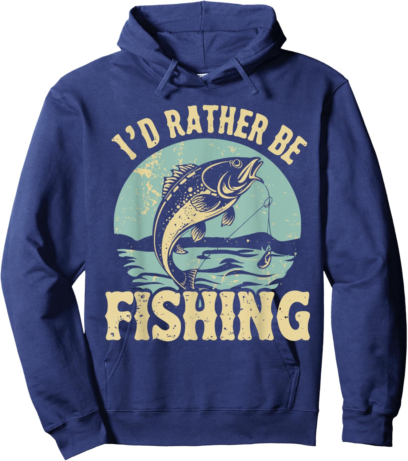 I'd Rather Be Fishing Men Women Kids Fishing Father's Day Hoodie - Hoodie | Navy