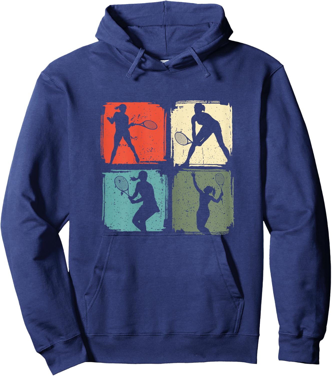 Tennis Play Funny Retro Tennis Player Woman Girls Hoodie - Hoodie | Navy