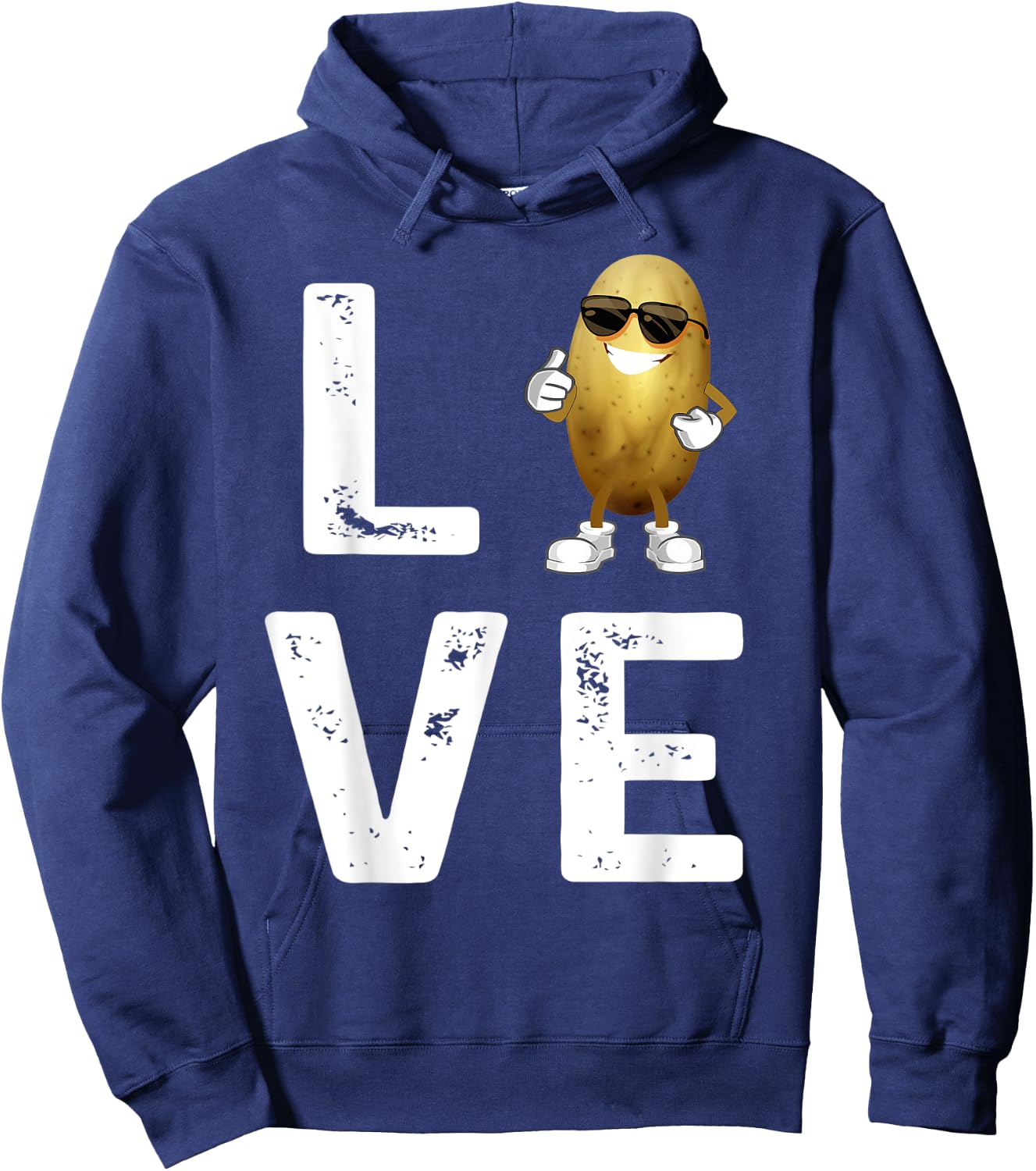 I Love Potatoes Vegetable Funny Potato In Sunglusses Hoodie - Hoodie | Navy