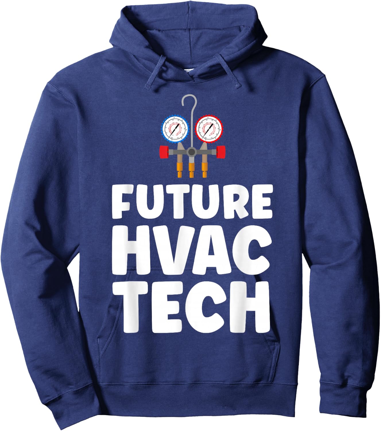 HVAC Technician Tech Vintage Future Hvac Tech Hoodie - Hoodie | Navy