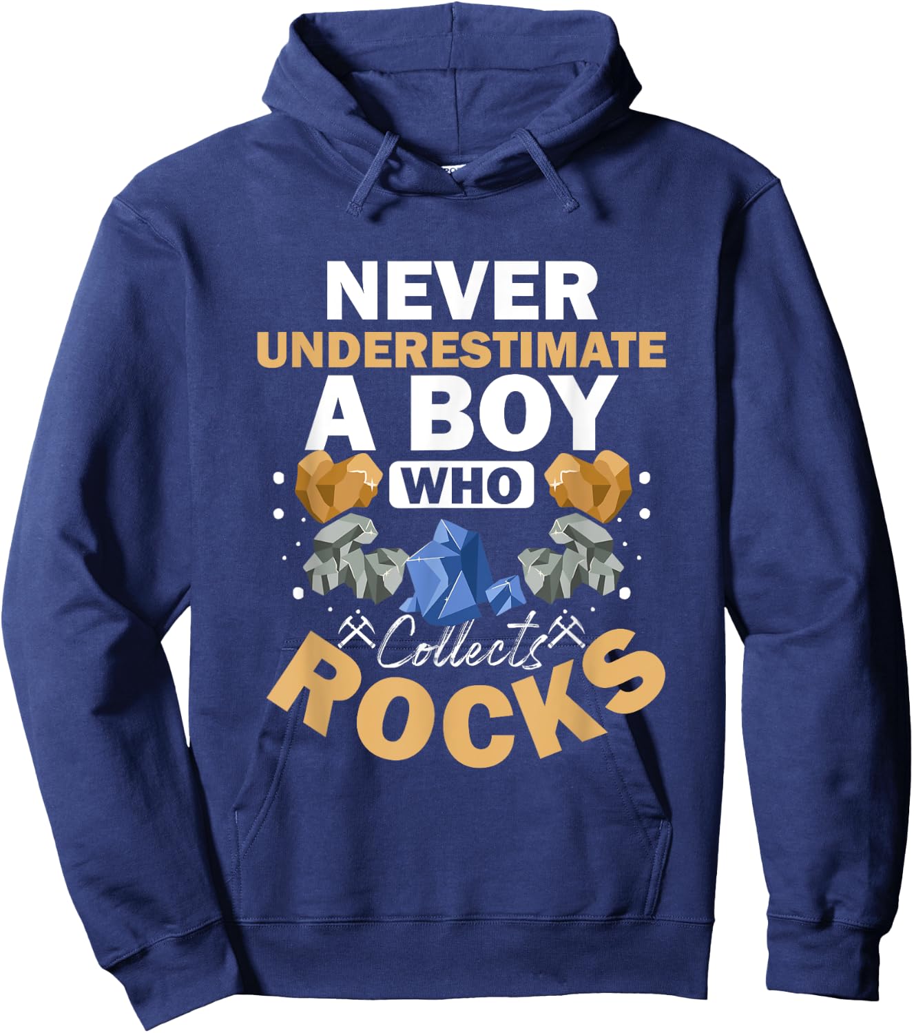 Boy Who Collects Rocks Geology Crystals Collecting Rocks Hoodie - Hoodie | Navy