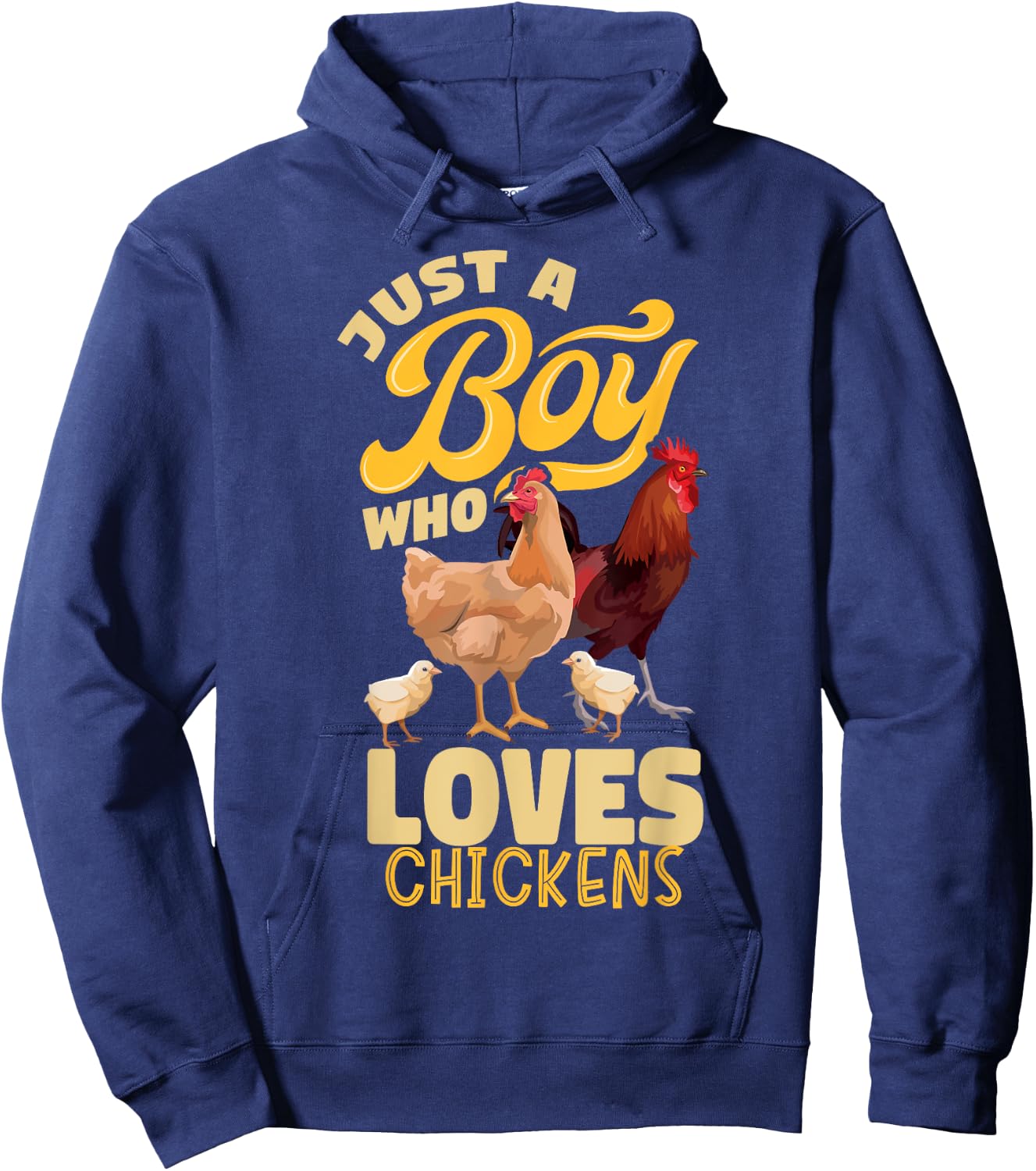 Just a Boy Who Loves Chickens Boys Country Farming Farm Hoodie - Hoodie | Navy