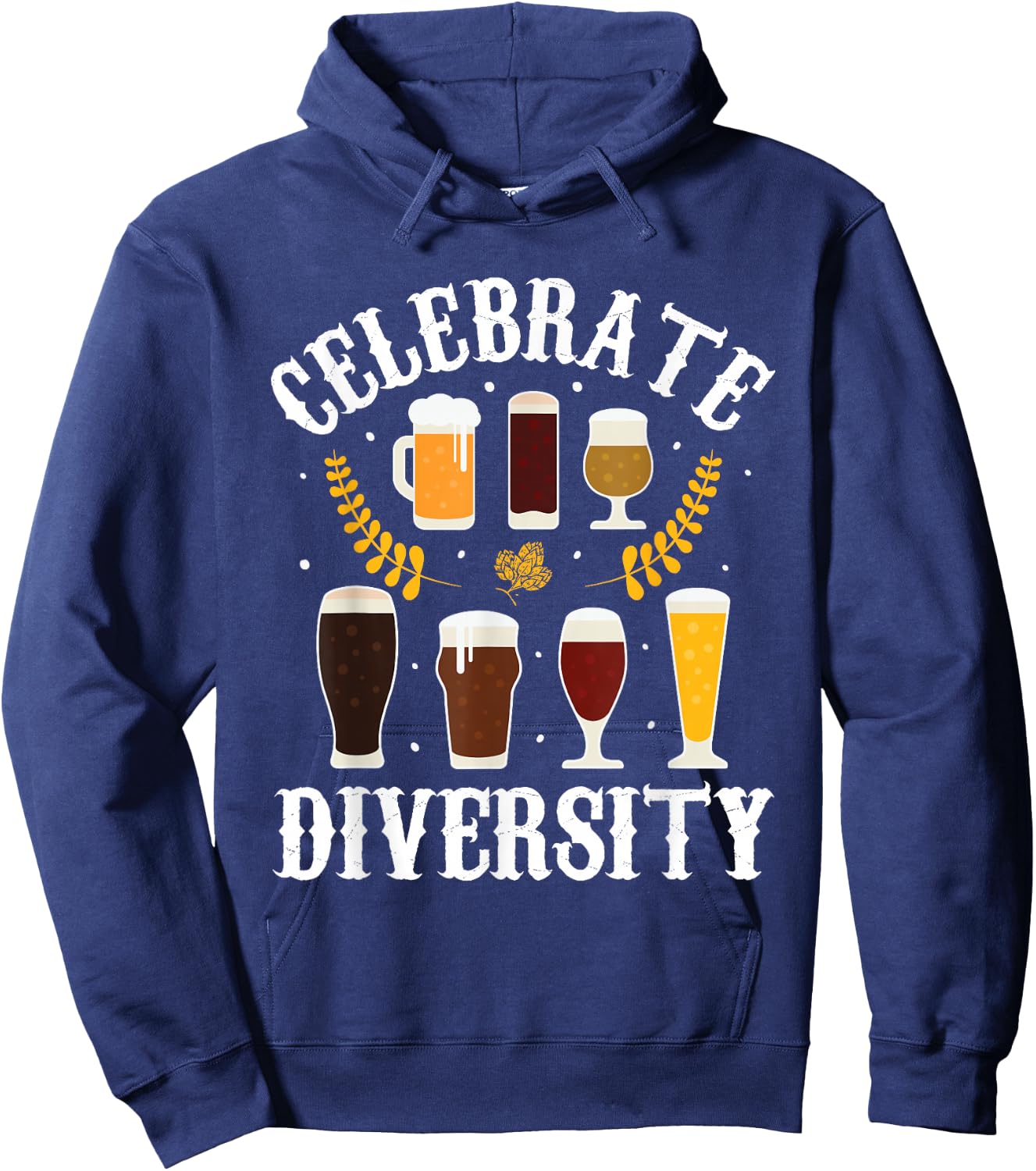 Celebrate Diversity Beer Drinking Funny German Oktoberfest Hoodie - Hoodie | Navy