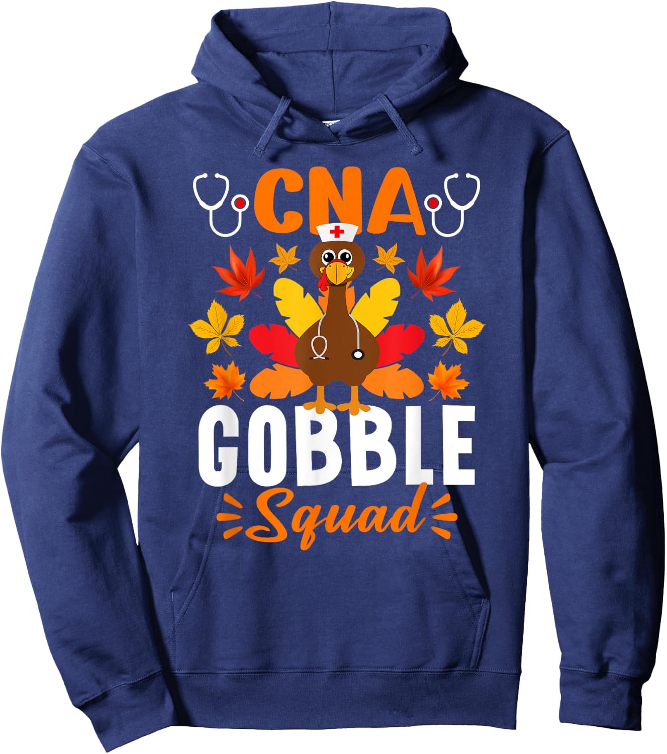 CNA Gobble Squad Shirt Funny Nurse Turkey Thanksgiving Hoodie - Hoodie | Navy