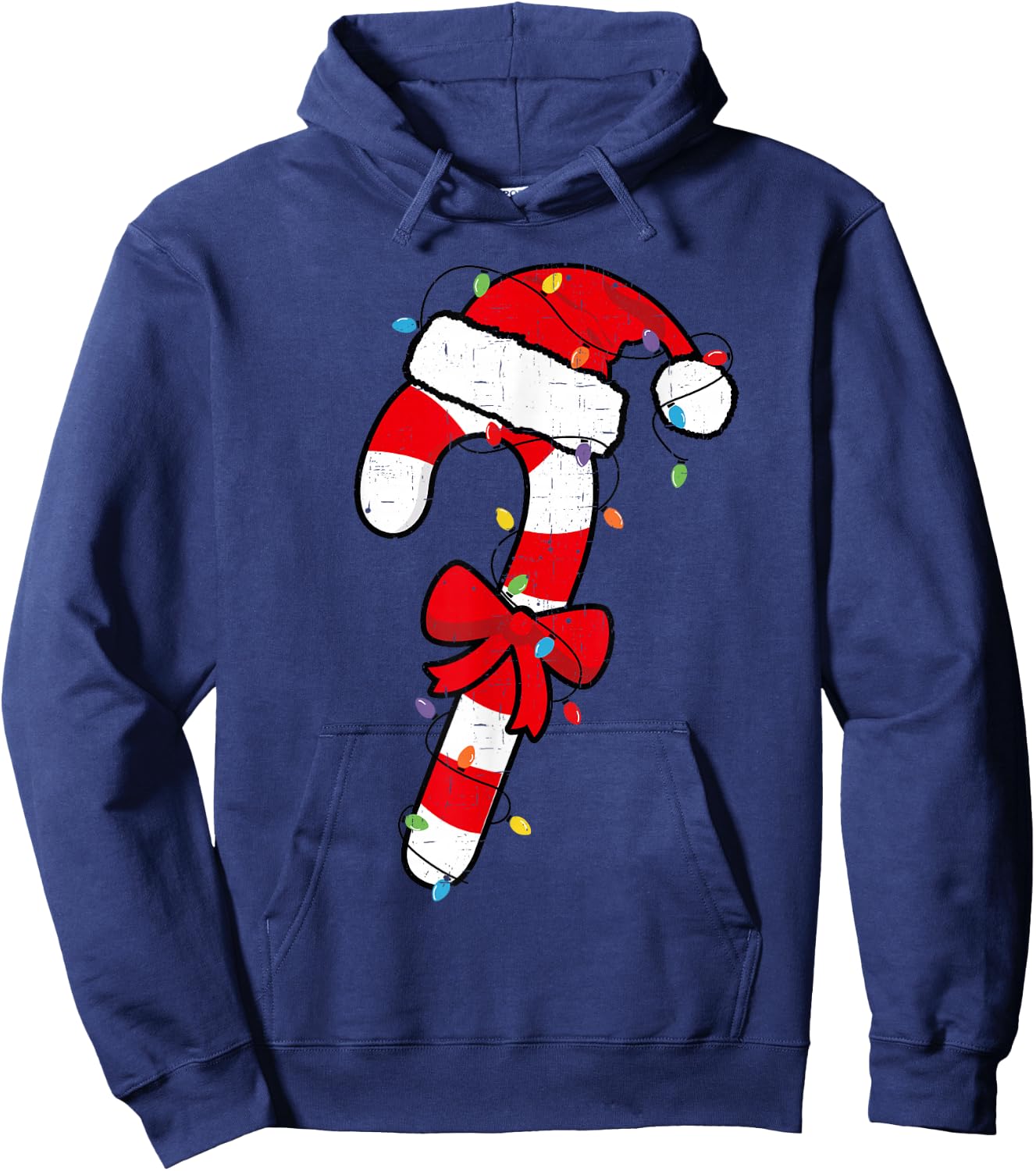 Christmas Candy Cane Santa Xmas Kids Toddler Youth Women Men Hoodie - Hoodie | Navy