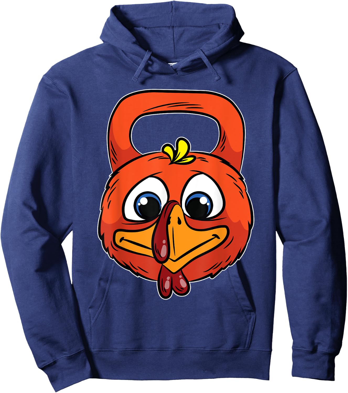 Turkey Kettlebell Thanksgiving Day Funny Gym Workout Fitness Hoodie - Hoodie | Navy
