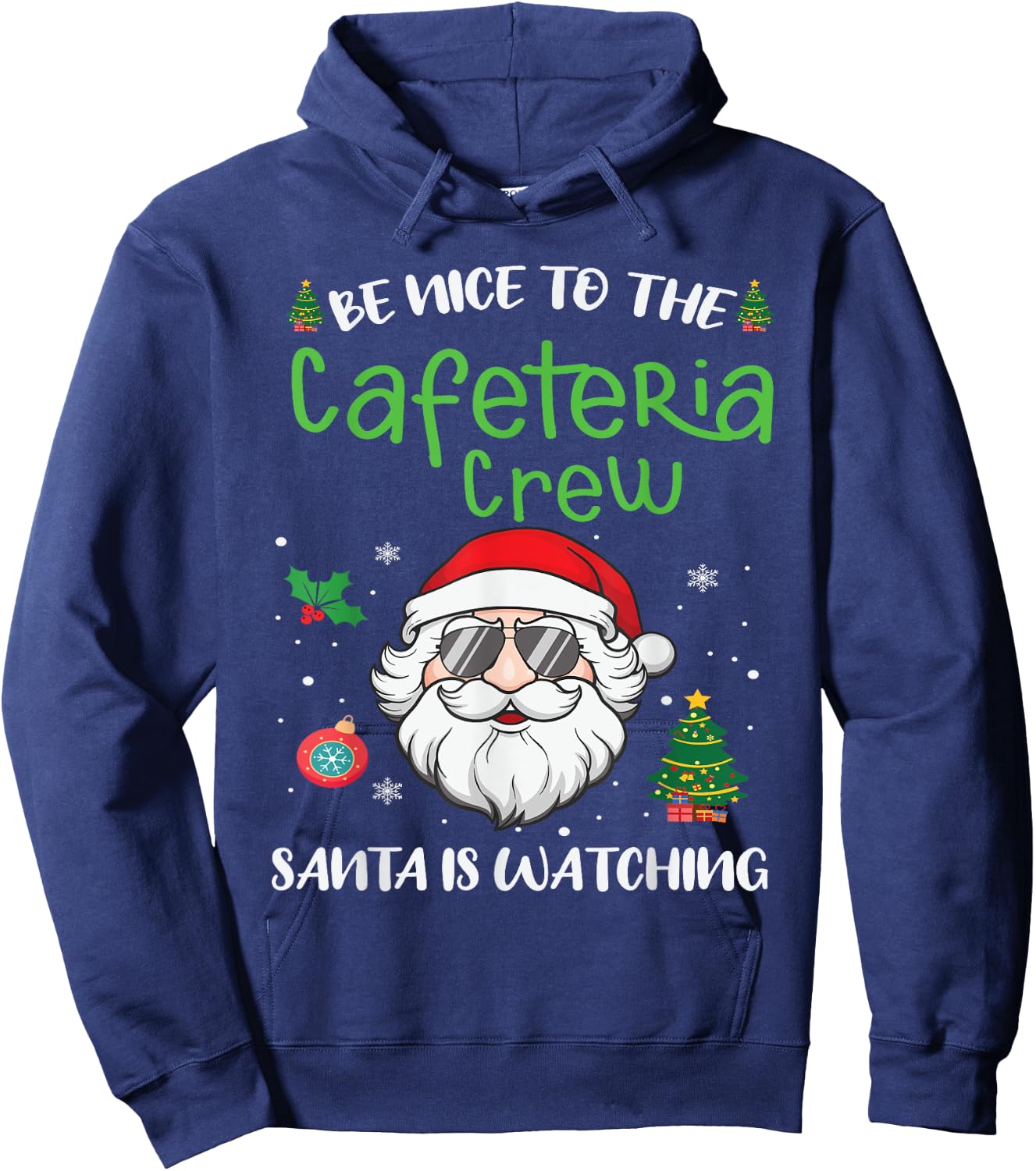 Funny Cafeteria Squad Crew Christmas School Lunch Lady X'mas Hoodie - Hoodie | Navy