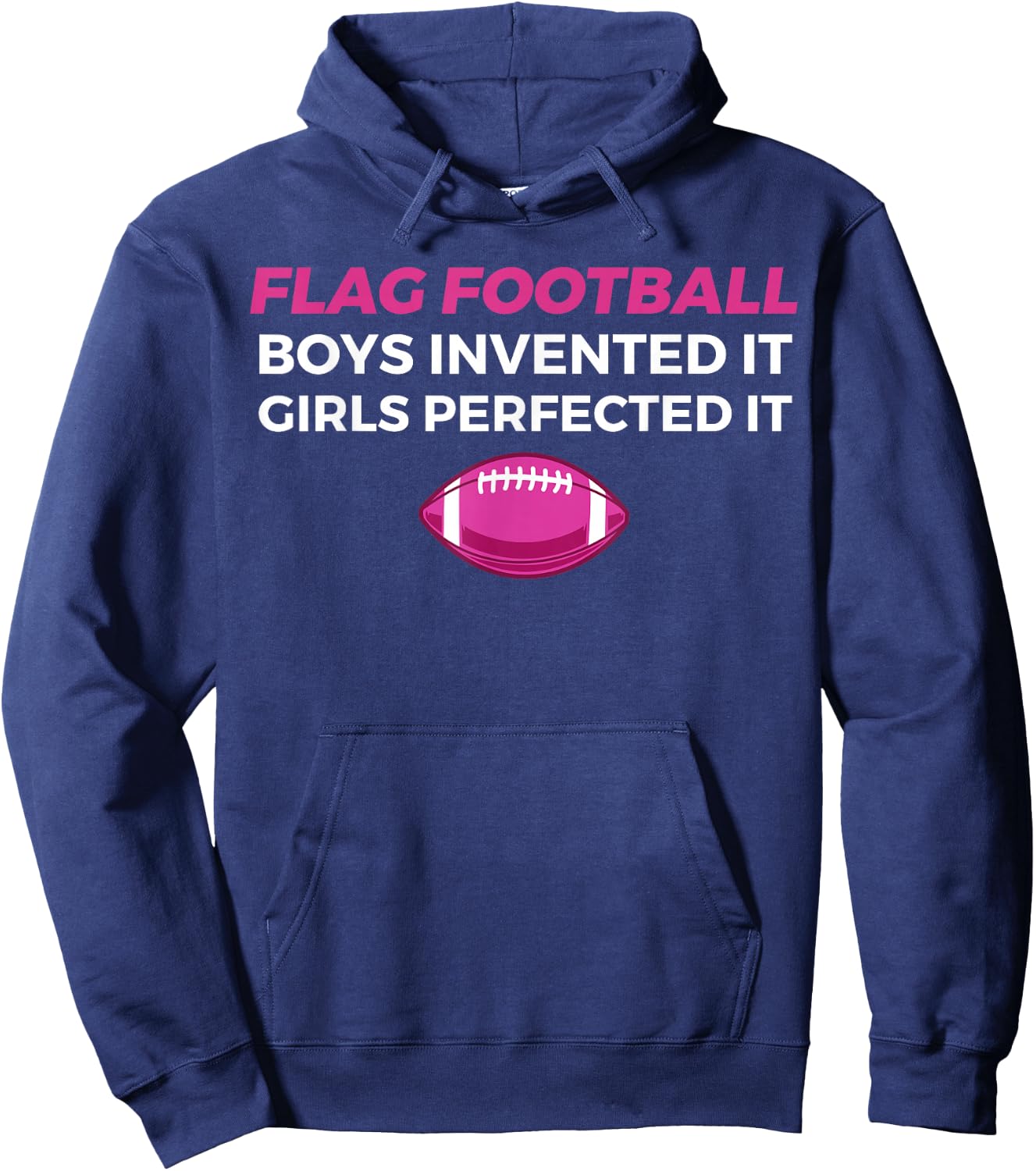 Funny Flag Football Girl Hoodie - Hoodie | Navy
