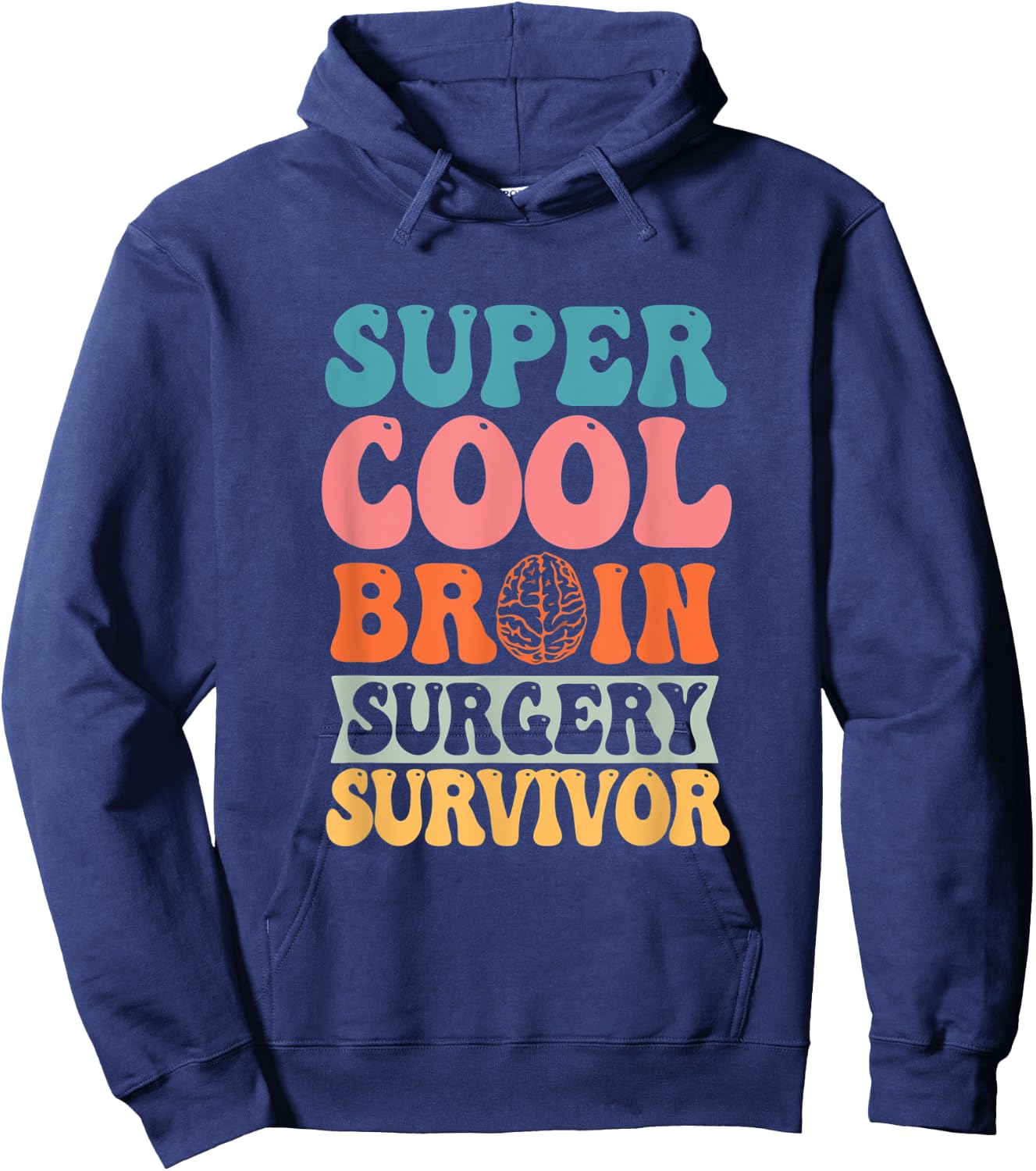 Super A Cool Brain Surgery Survivor Brain Cancer Tumor Hoodie - Hoodie | Navy