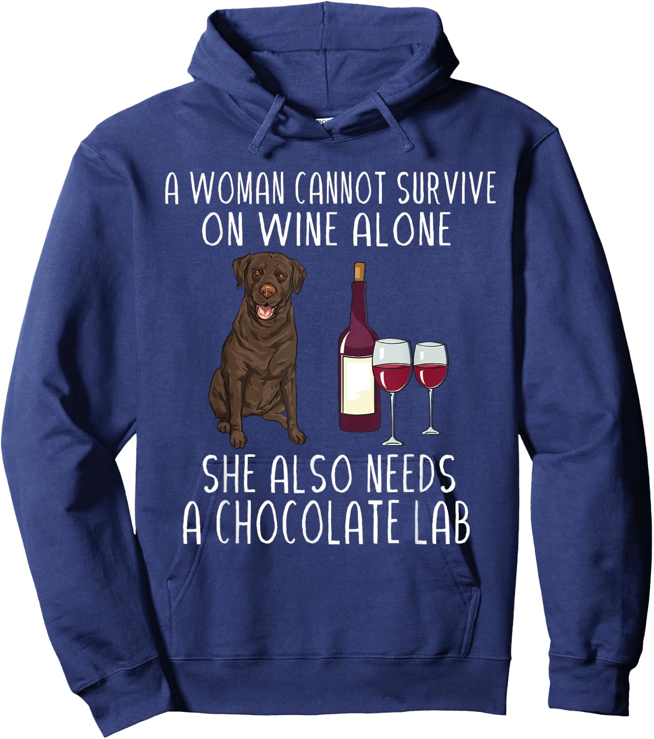 Chocolate Labrador Retriever Dog Wine Chocolate Lab Women Hoodie - Hoodie | Navy