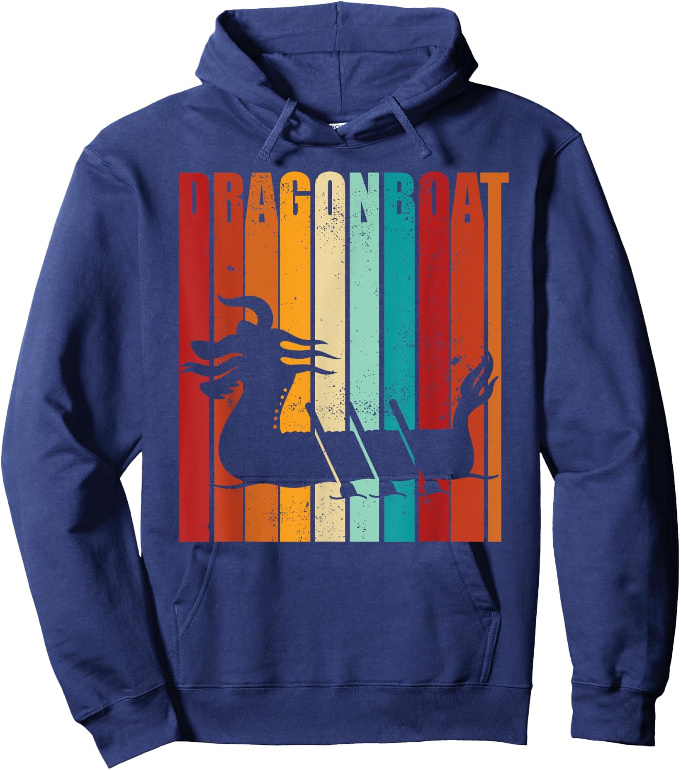 Dragon boat racing dragon boat retro paddling design Hoodie - Hoodie | Navy