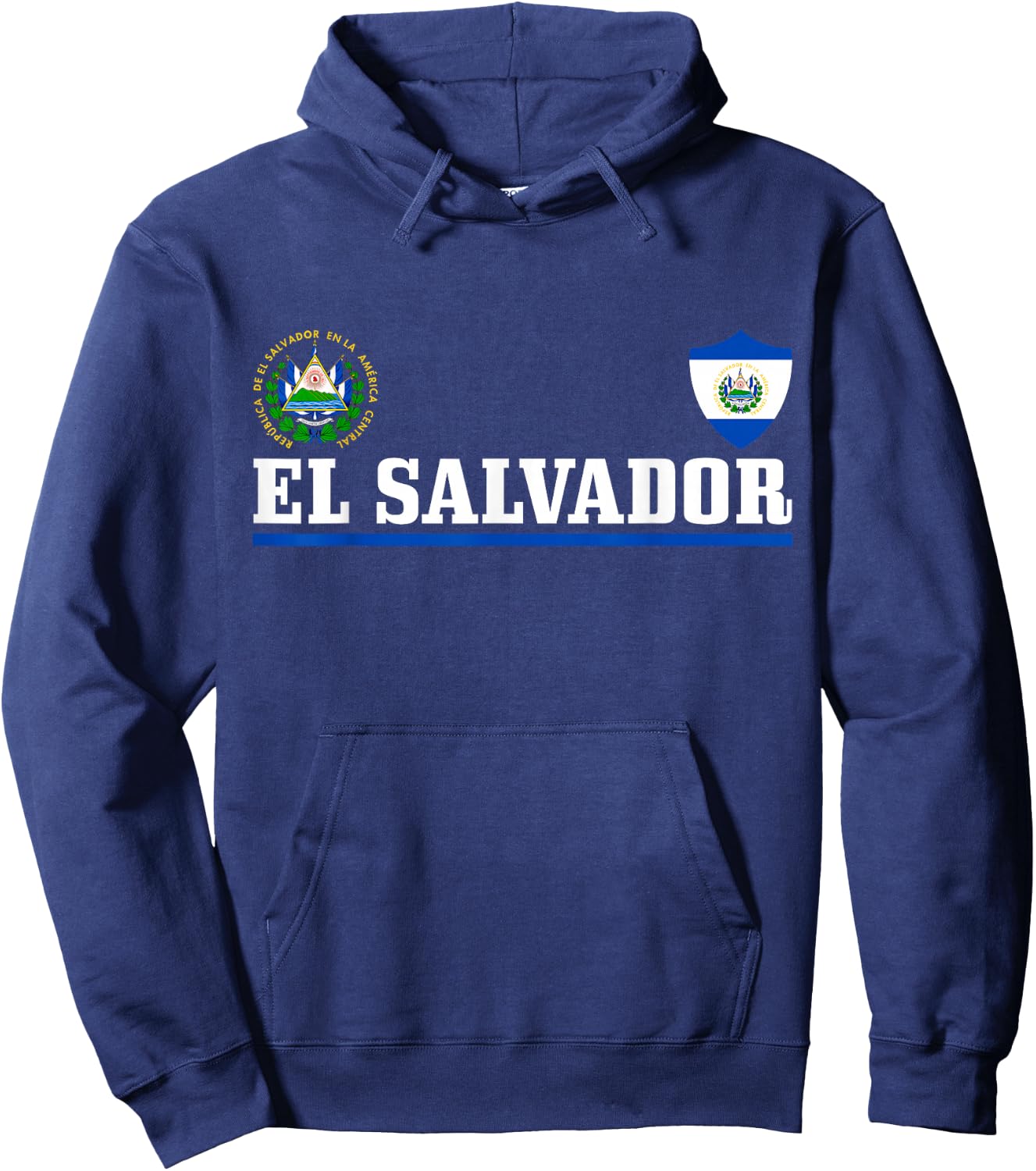 El Salvador Pride Salvadoran Flag Hoodie - Hoodie | Navy
