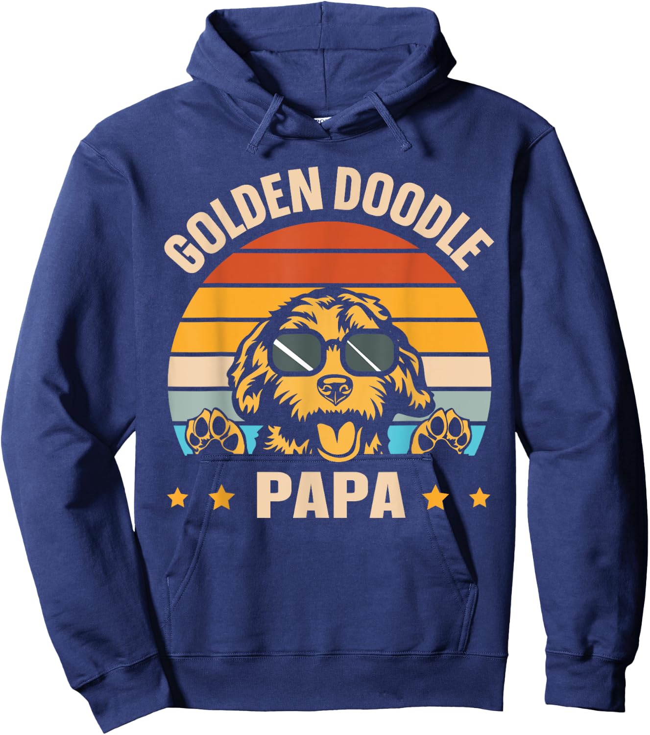 Golden Doodle Papa Design for a Goldendoodle Dad Hoodie - Hoodie | Navy