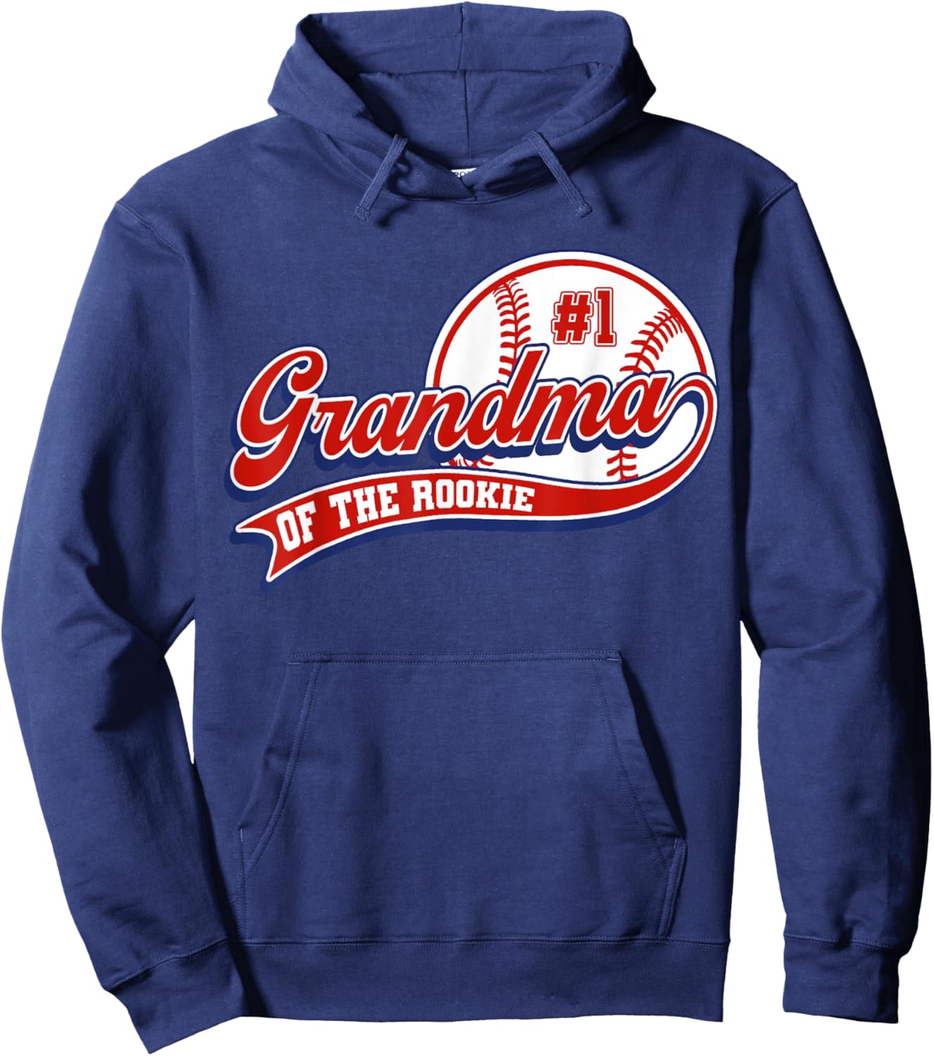 Grandma of Rookie of Year 1st Birthday Baseball Sport Fan Hoodie - Hoodie | Navy