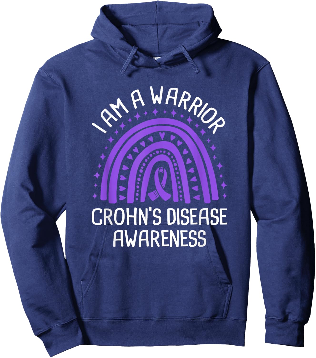 I Am A Warrior Crohn's Disease Awareness Hoodie - Hoodie | Navy
