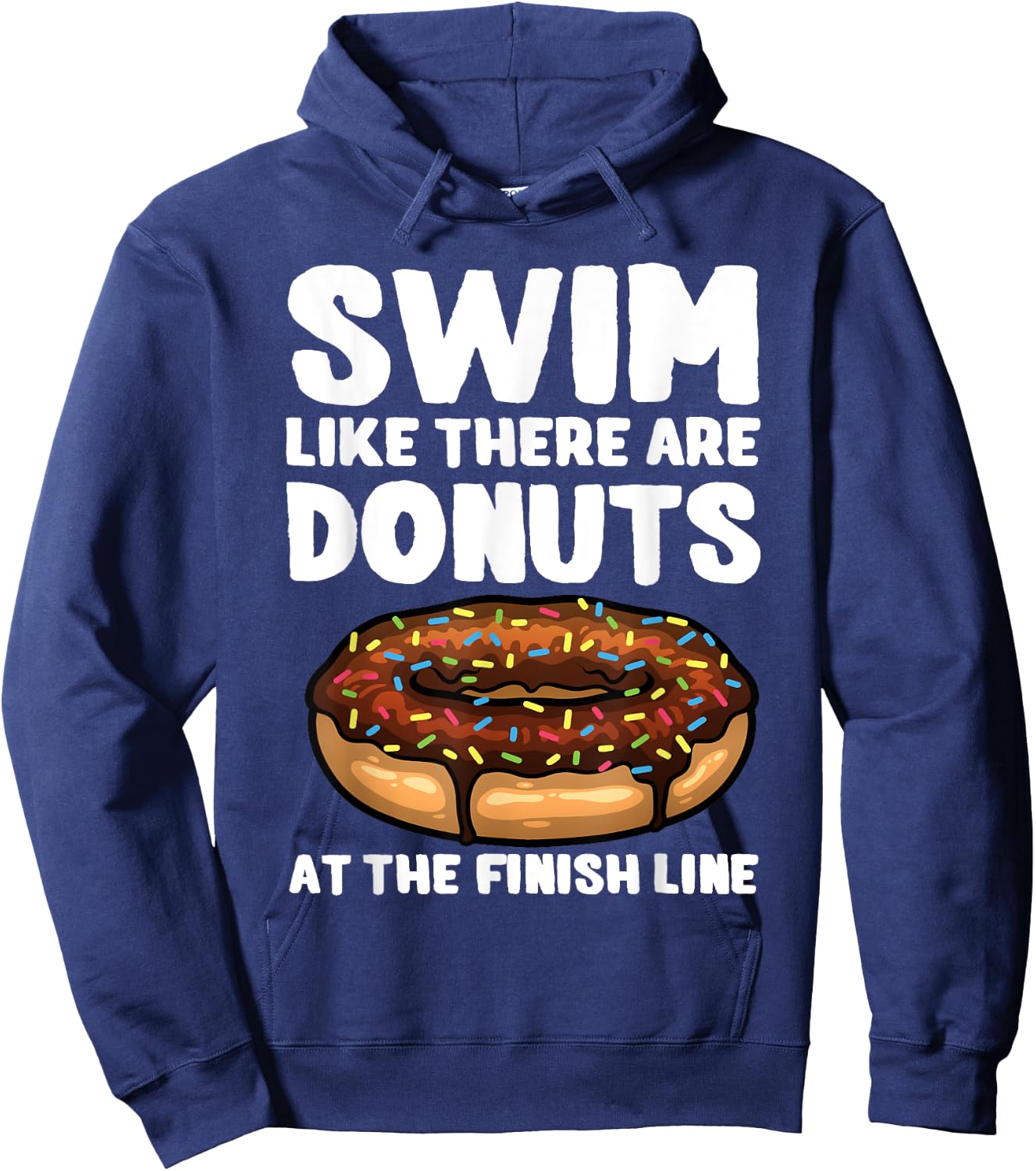 Funny Swimming Donut Design Men Women Swimmer Sports Athlete Hoodie - Hoodie | Navy