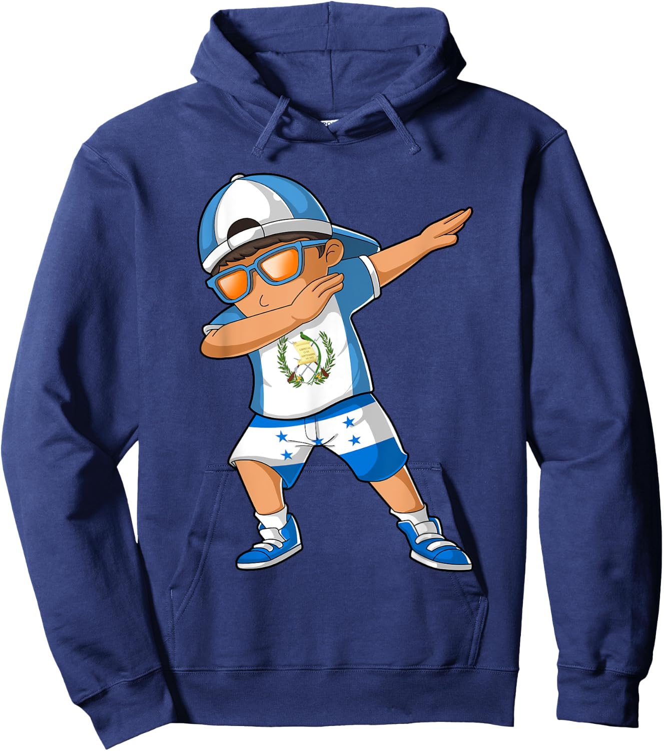 Half Guatemalan Half Honduran Boy Guatemala Flag Hoodie - Hoodie | Navy