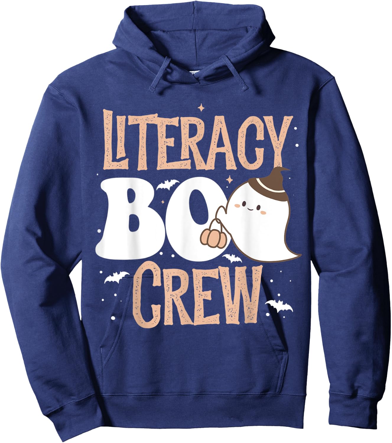 Funny Cute Halloween Literacy BOO Crew Costume Teacher Men Women Kids Hoodie - Hoodie | Navy