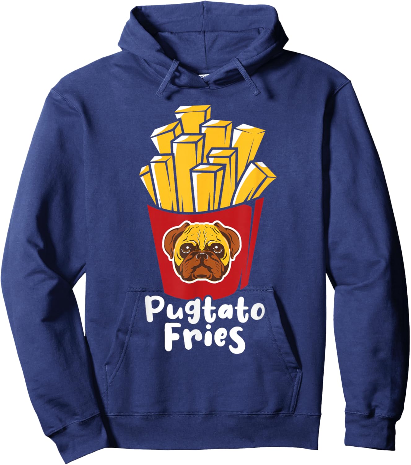 Pugtato Fries - Pug Owner Pet Breeder Animal Puppy Lover Hoodie - Hoodie | Navy