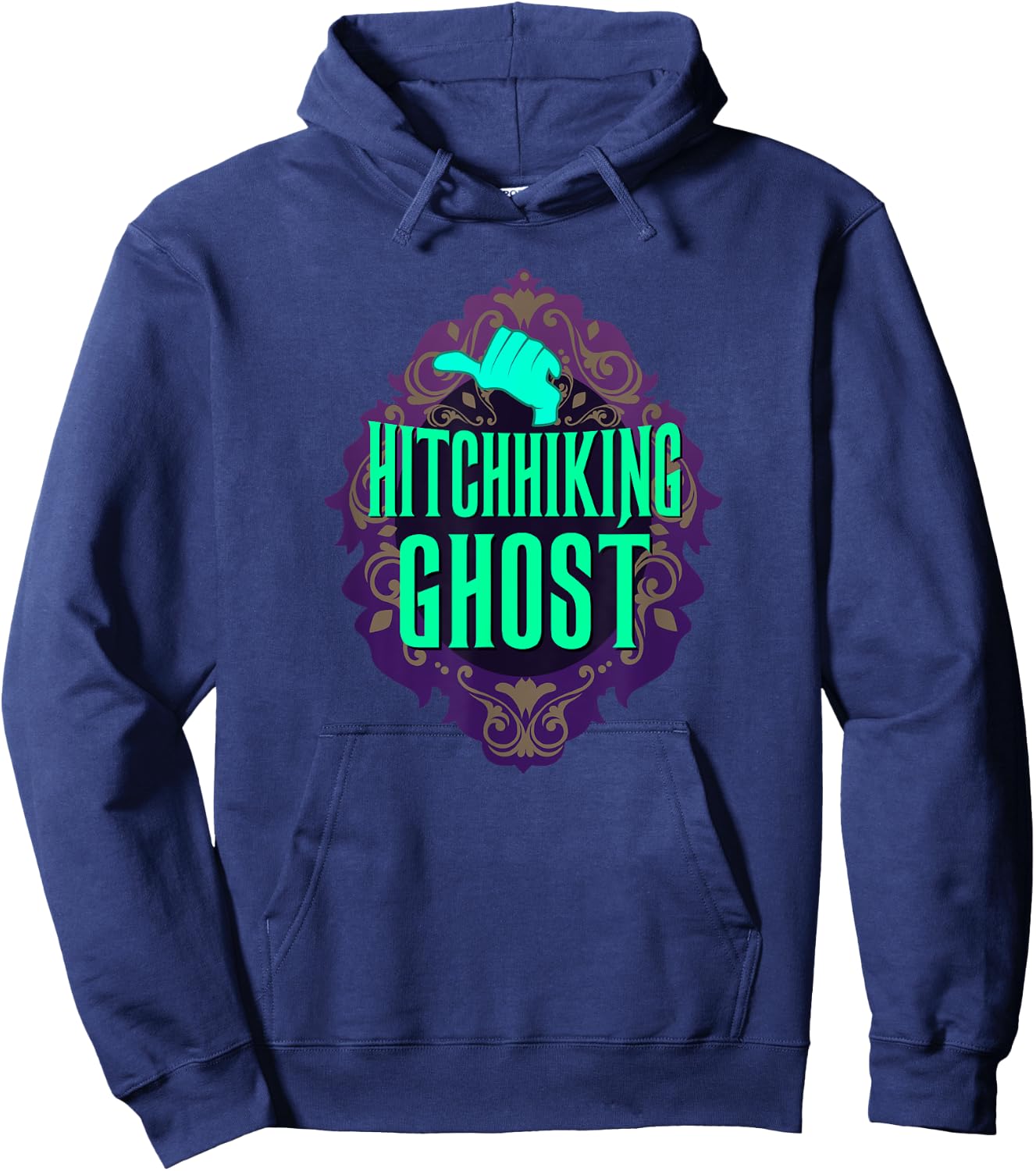 Hitchhiking Ghost Halloween Party Hoodie - Hoodie | Navy