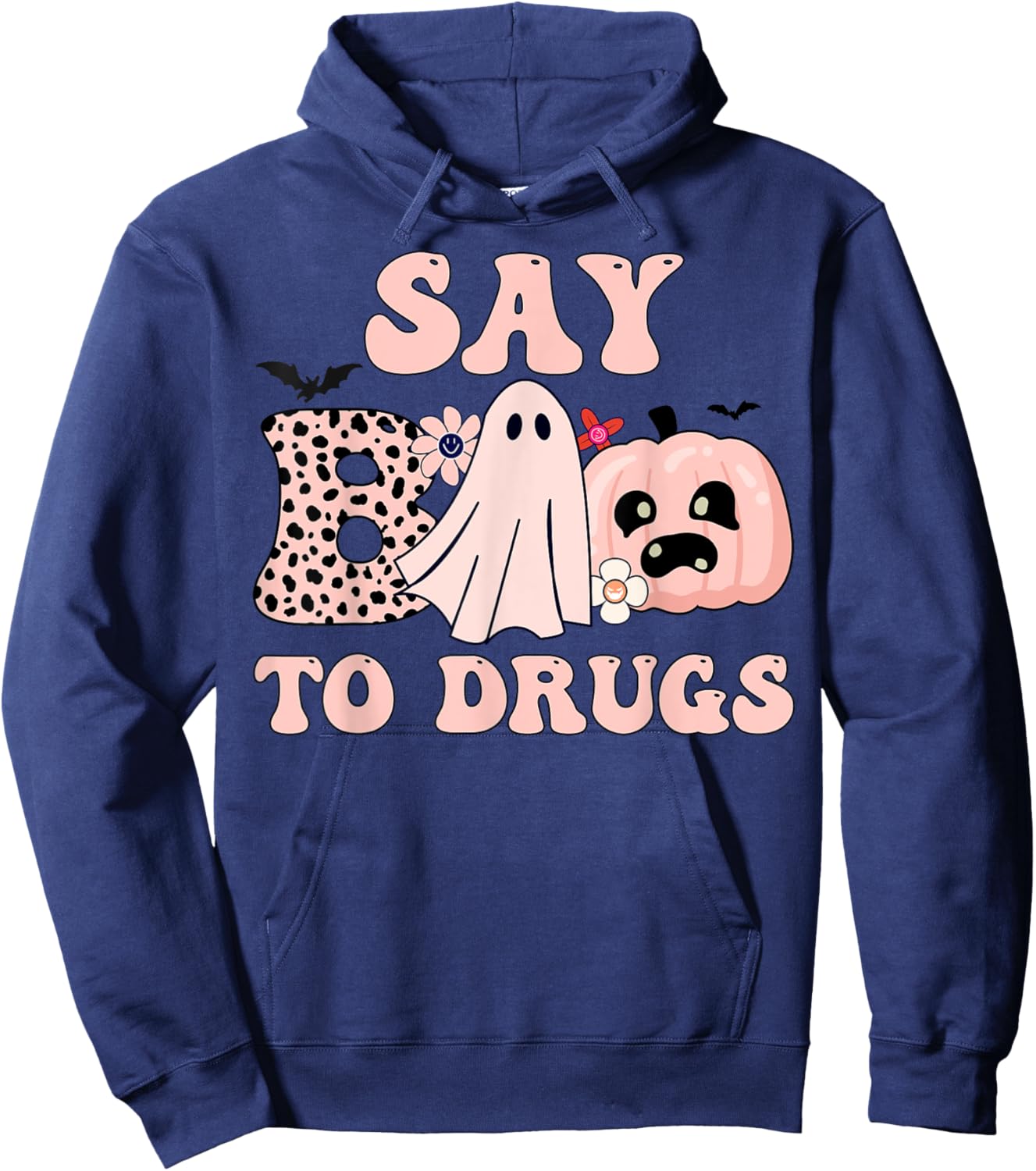 Say Boo To Drugs Halloween Funny Red Ribbon Week Awareness Hoodie - Hoodie | Navy