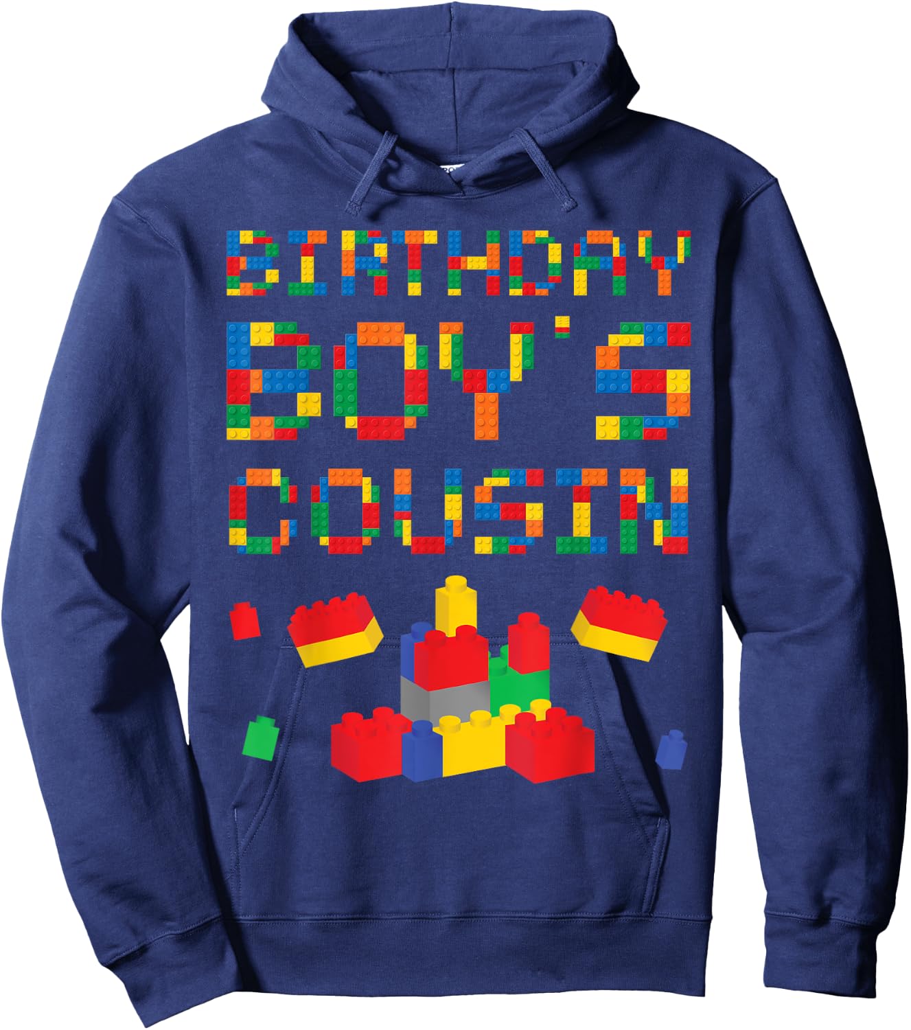 Building Block Cousin Of Birthday Boy Hoodie - Hoodie | Navy
