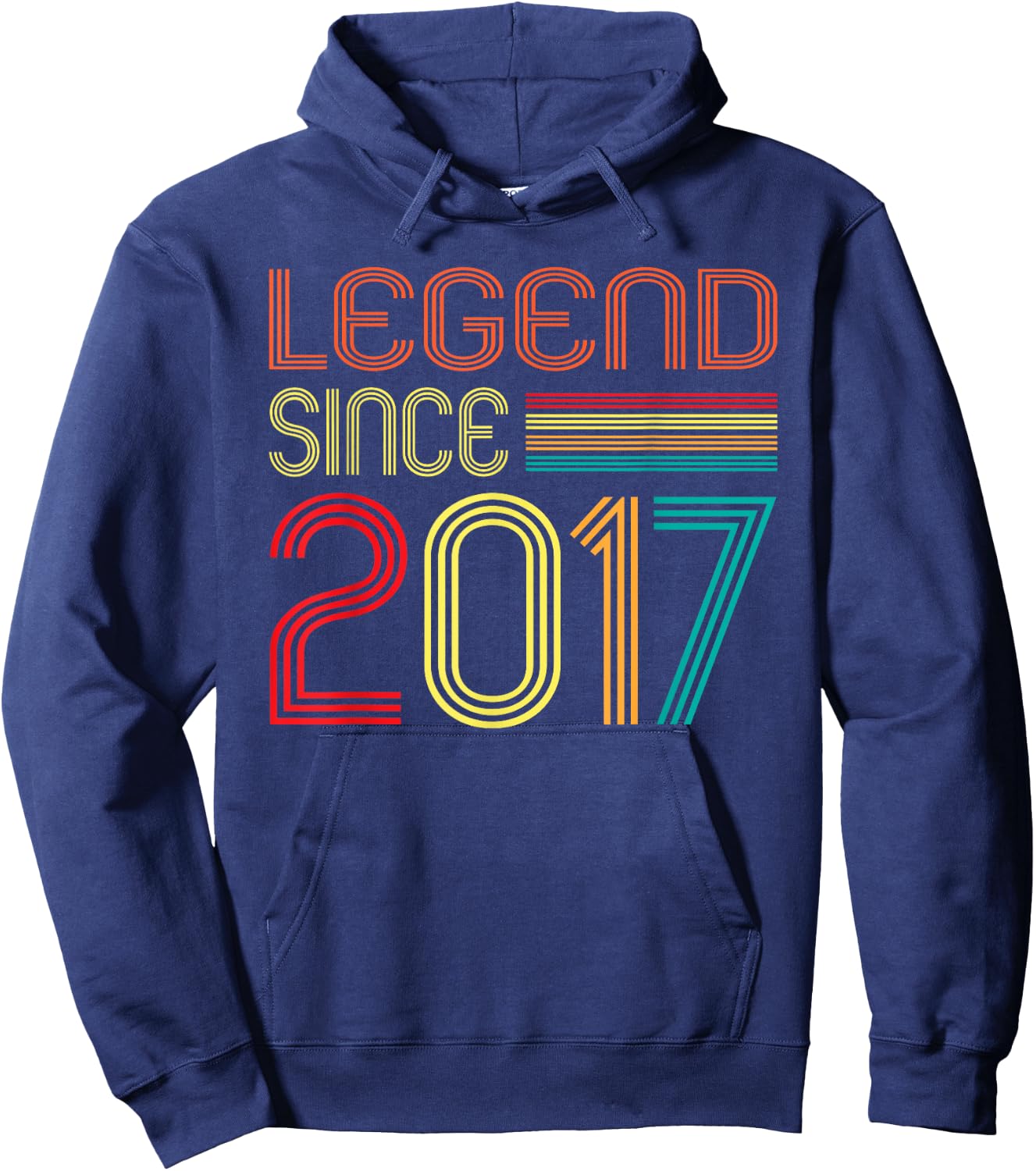Legend Since 2017 8 Years Old Retro Vintage 8th Birthday Hoodie - Hoodie | Navy