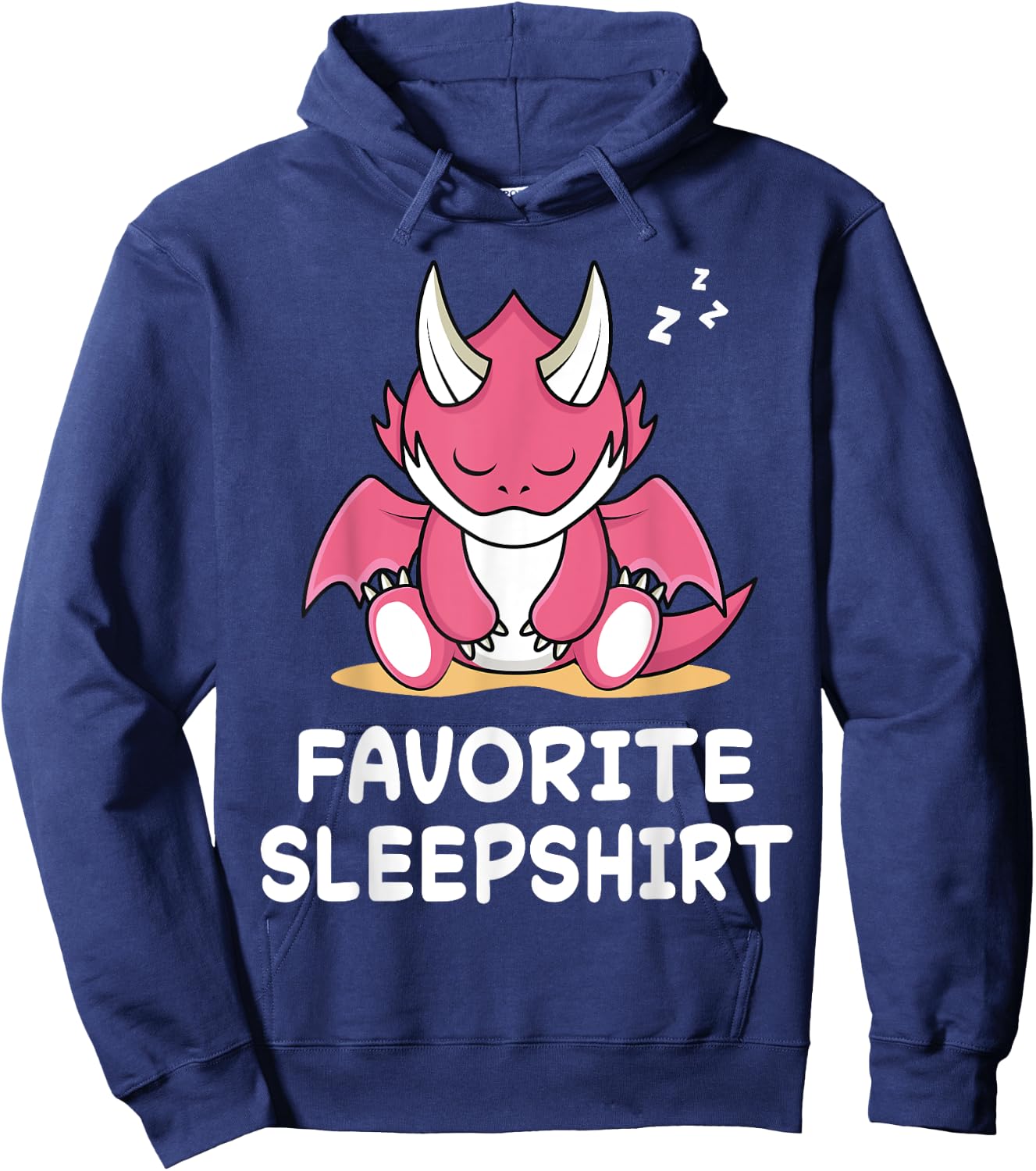 Dragon Dragons Nap Sleeping Sleep Pajama Pajamas Nightgown Hoodie - Hoodie | Navy