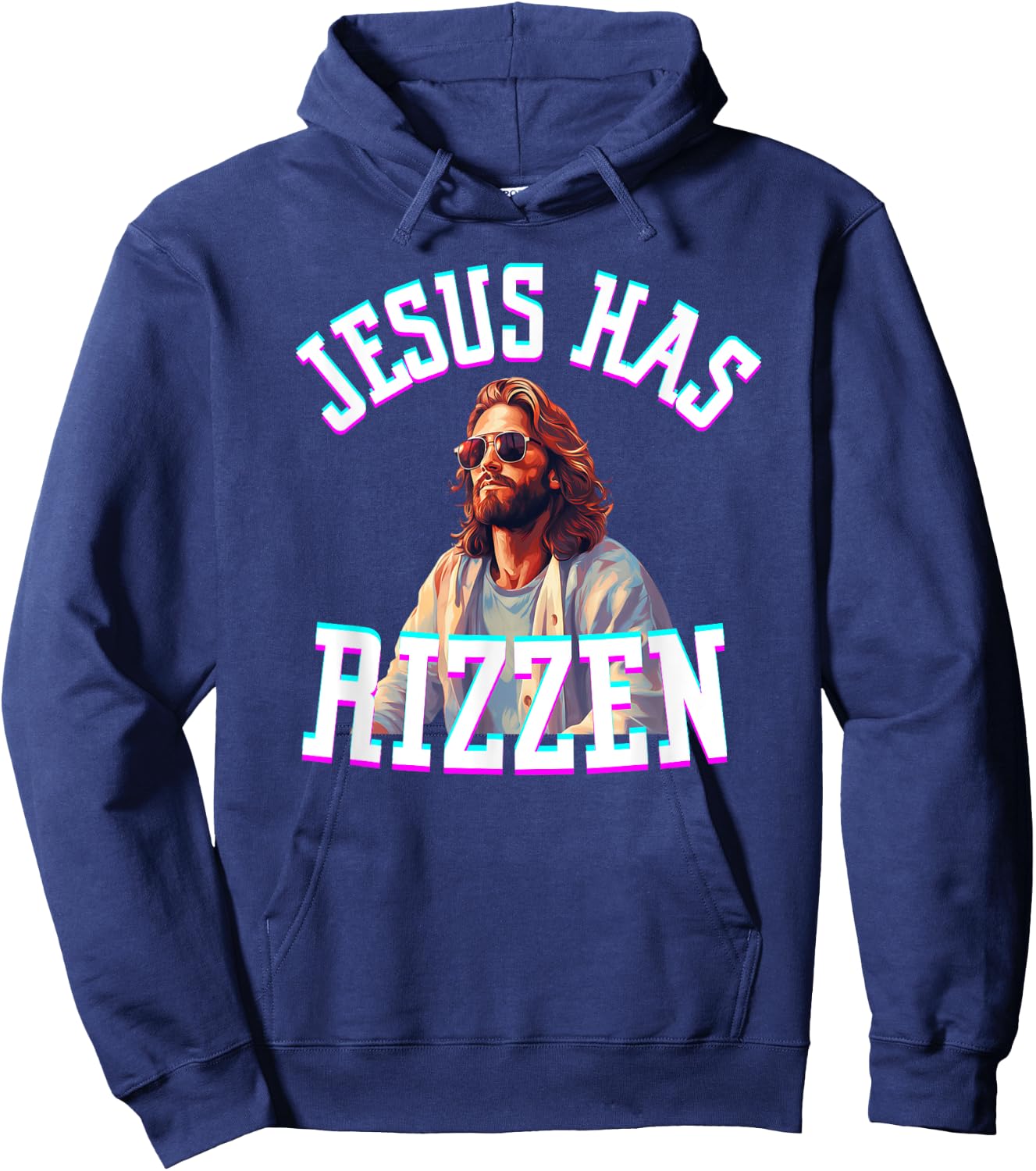 Jesus Has Rizzen Funny Christian Meme Novelty Jesus Christ Hoodie - Hoodie | Navy
