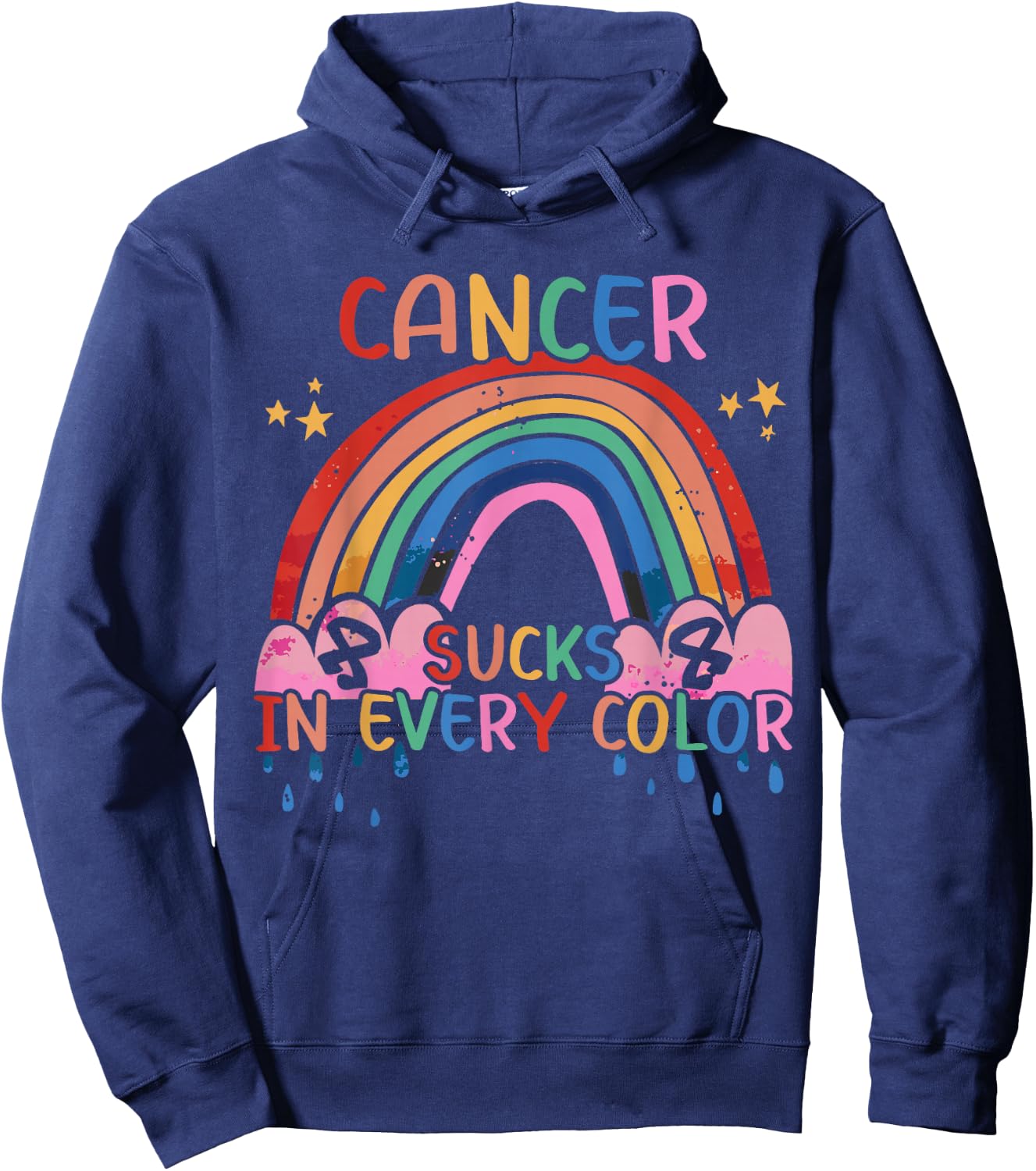 Cancer Sucks In Every Color Fighter | Fight The Cancer Hoodie - Hoodie | Navy