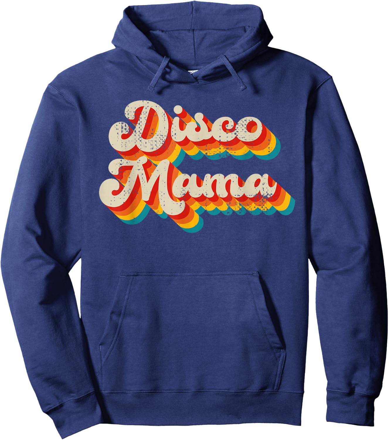 Disco Costume 70s Vintage Men Women Retro Disco Mama Hoodie - Hoodie | Navy