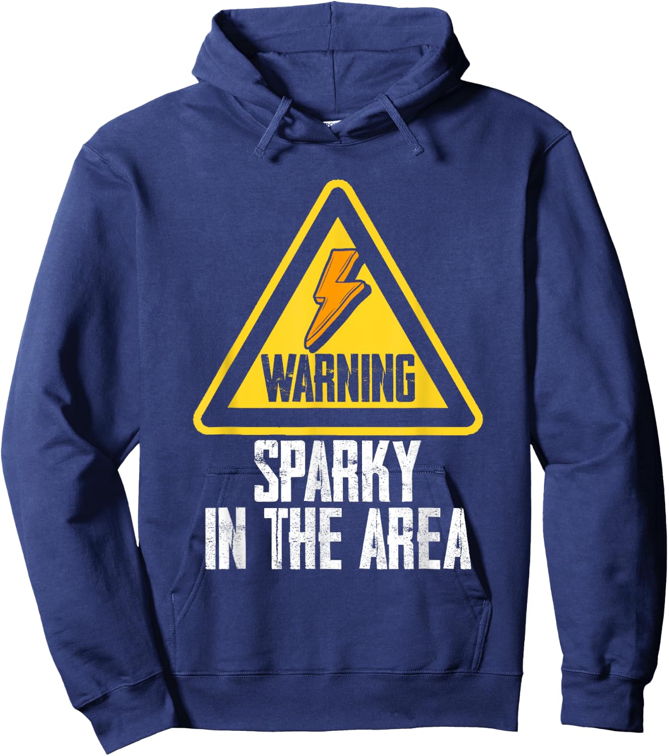 Warning Sparky In The Area | Lineman Electrician Hoodie - Hoodie | Navy