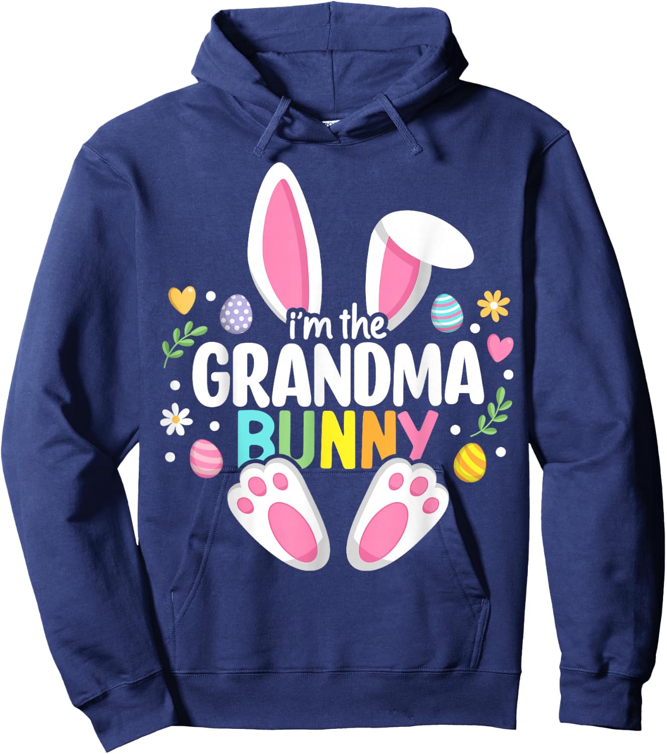 Easter Grandma Bunny Nana Happy Easter Day Family Matching Hoodie - Hoodie | Navy