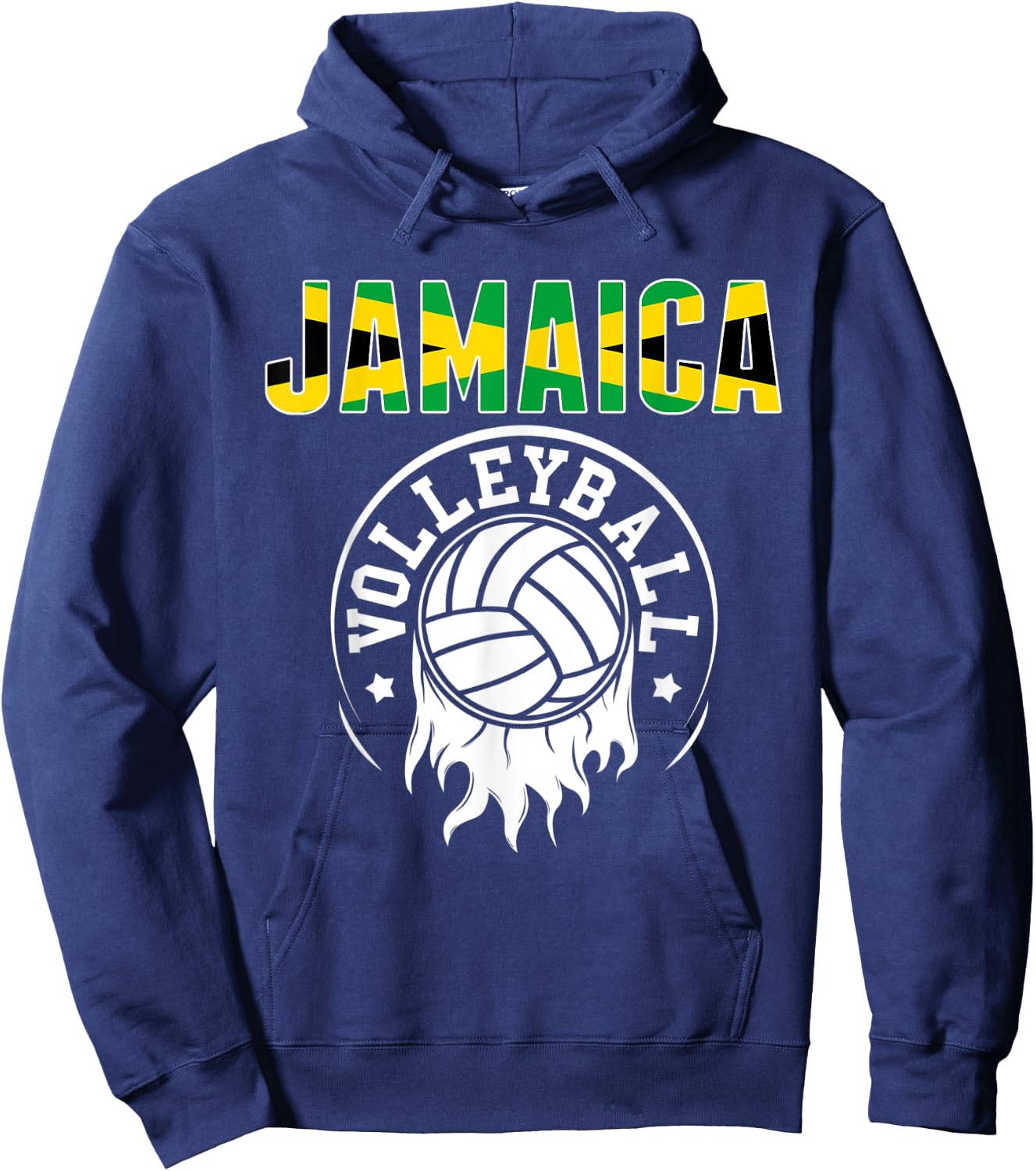 Proud Jamaica Volleyball Fans Jersey - Jamaican Flag Sports Hoodie - Hoodie | Navy
