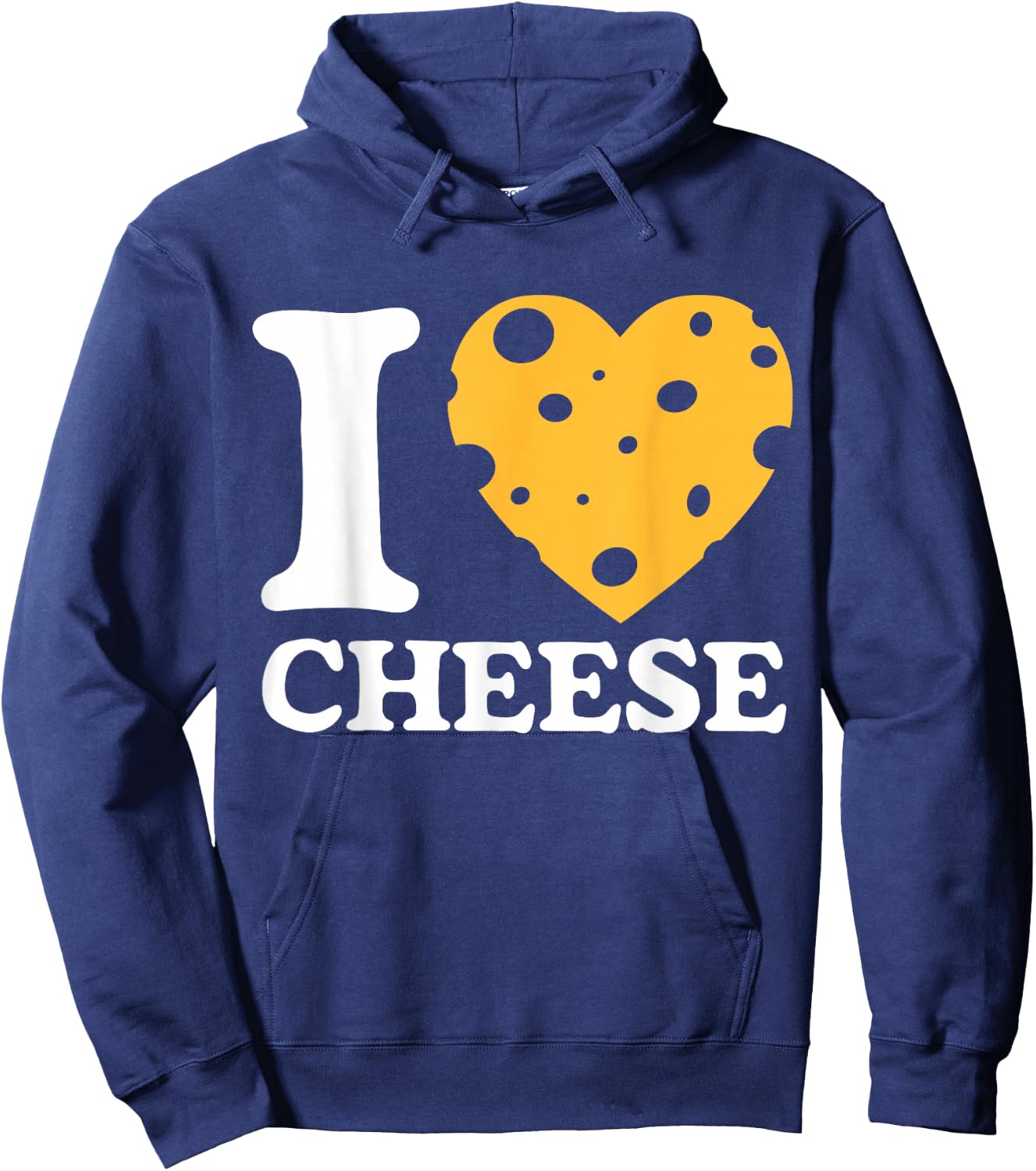 I Love - Heart Cheese - Funny Graphic Retro Cheese Hoodie - Hoodie | Navy