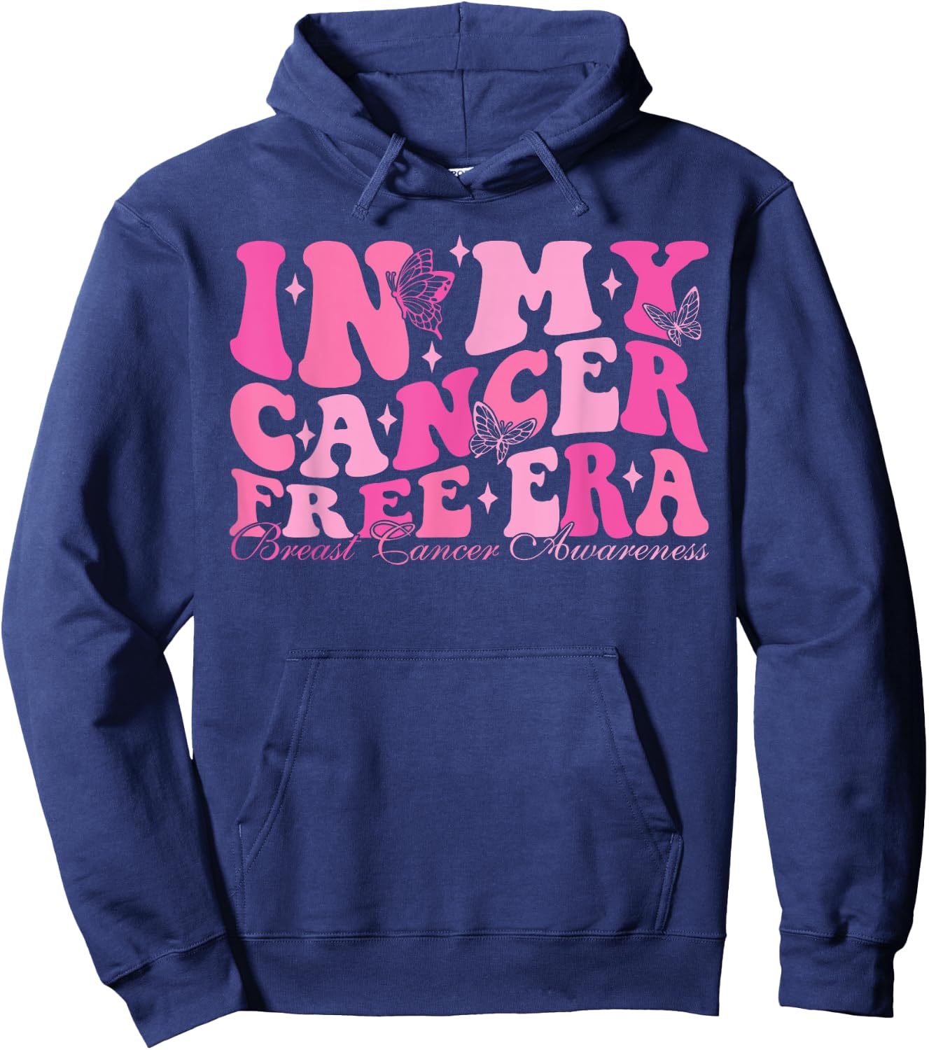 In My Cancer Free Era Breast Cancer Awareness Hoodie - Hoodie | Navy