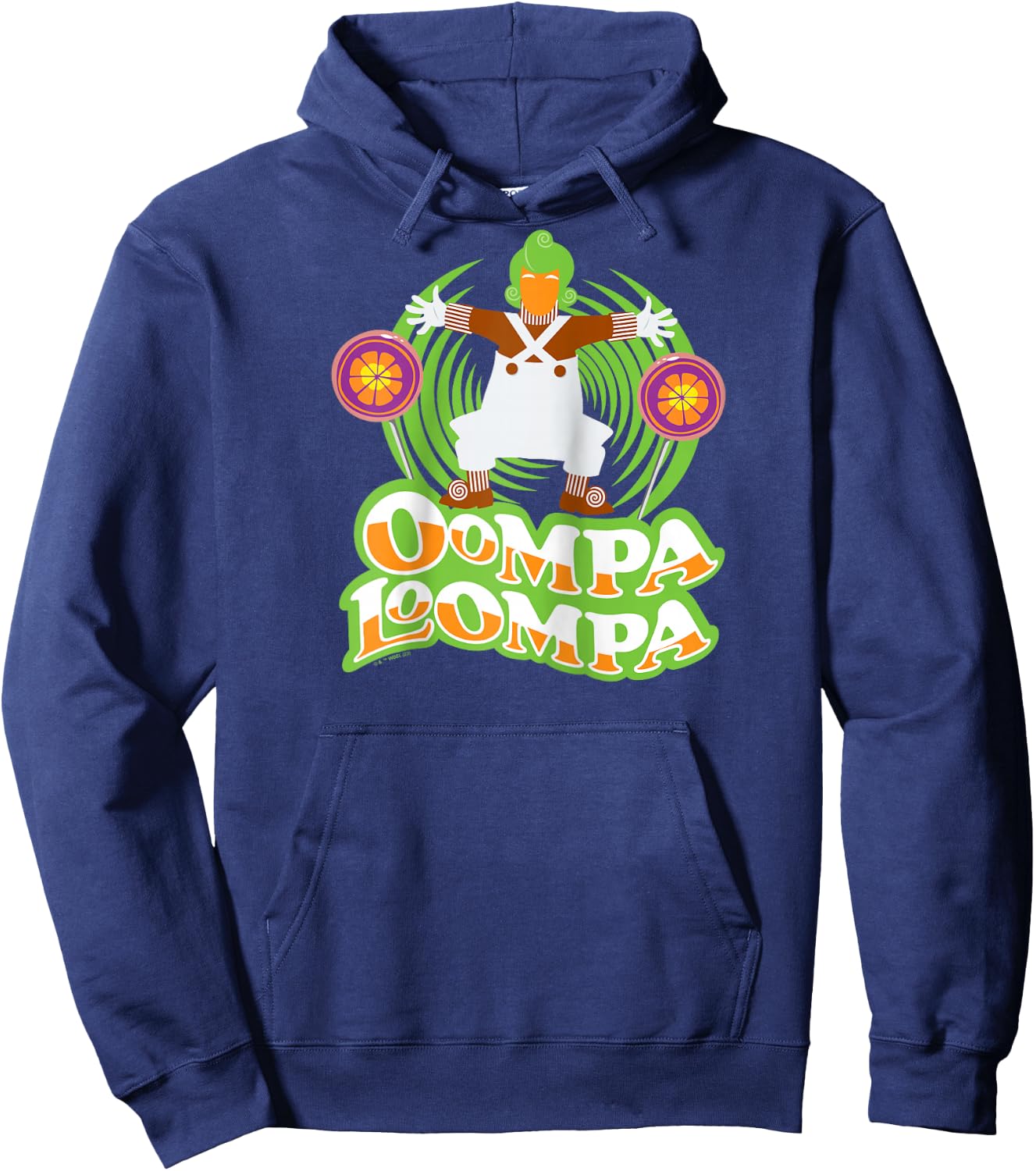 Willy Wonka & The Chocolate Factory - Oompa Loompa Raglan Baseball Hoodie - Hoodie | Navy