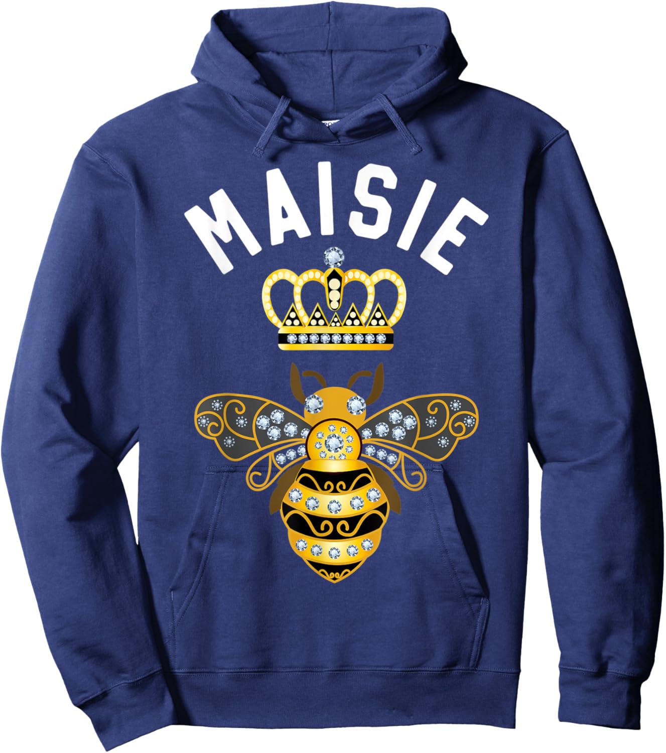 Maisie Name Maisie Birthday Gifts Queen Crown Bee Maisie Hoodie - Hoodie | Navy
