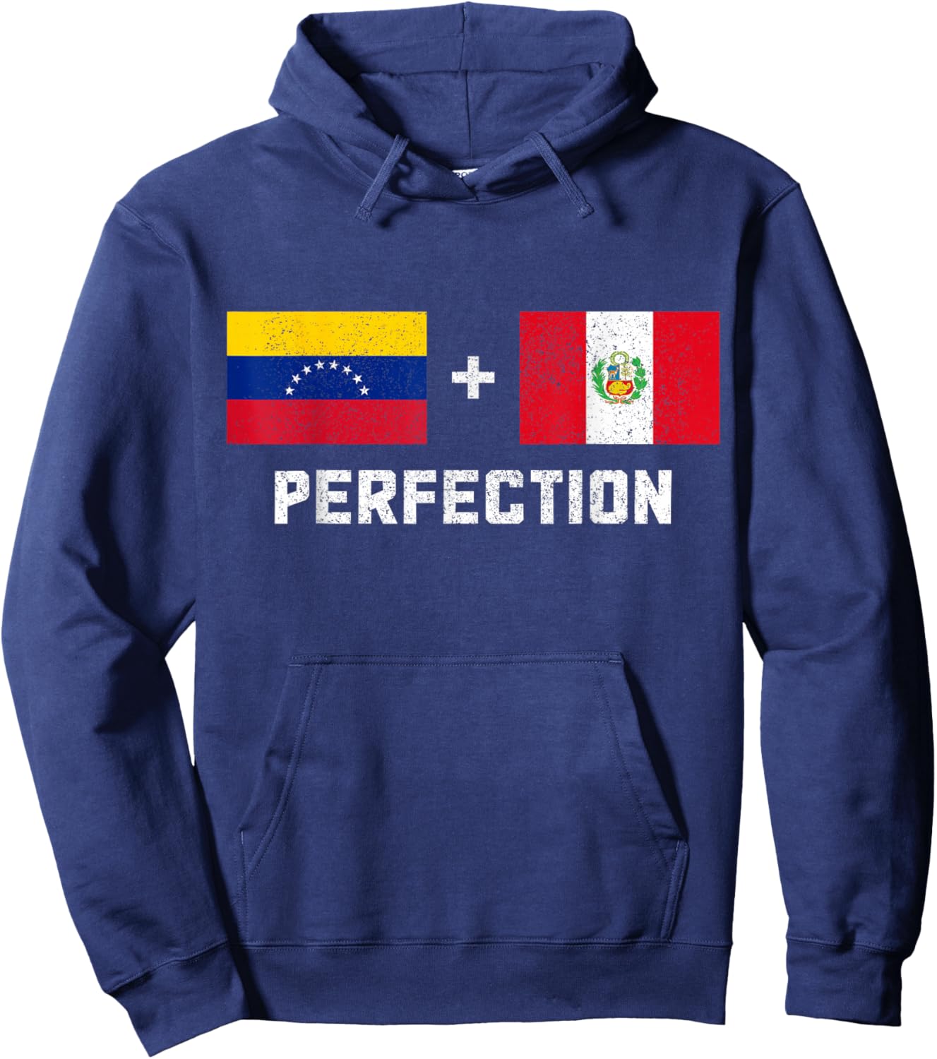 Venezuela Peru Pride Venezuelan Peruvian Flag Hoodie - Hoodie | Navy