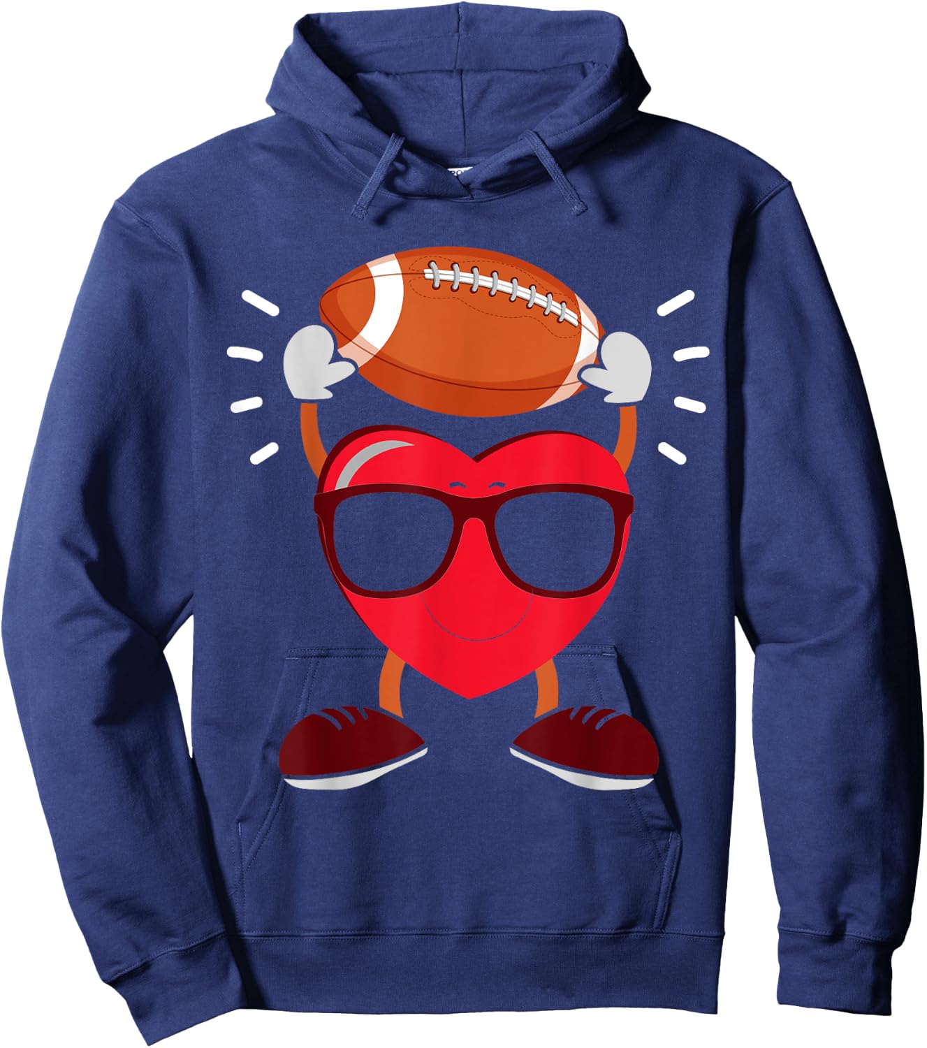 Heart Lifts A Football - American Football Hoodie - Hoodie | Navy