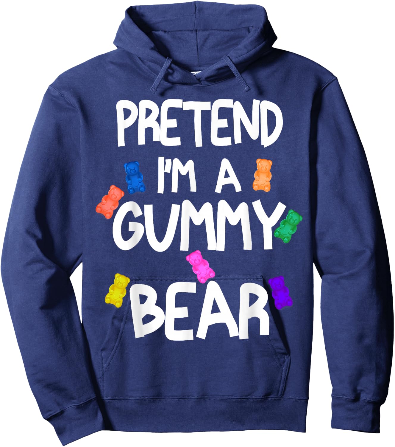 Pretend I'm A Gummy Bear Funny Lazy Halloween Costume Hoodie - Hoodie | Navy